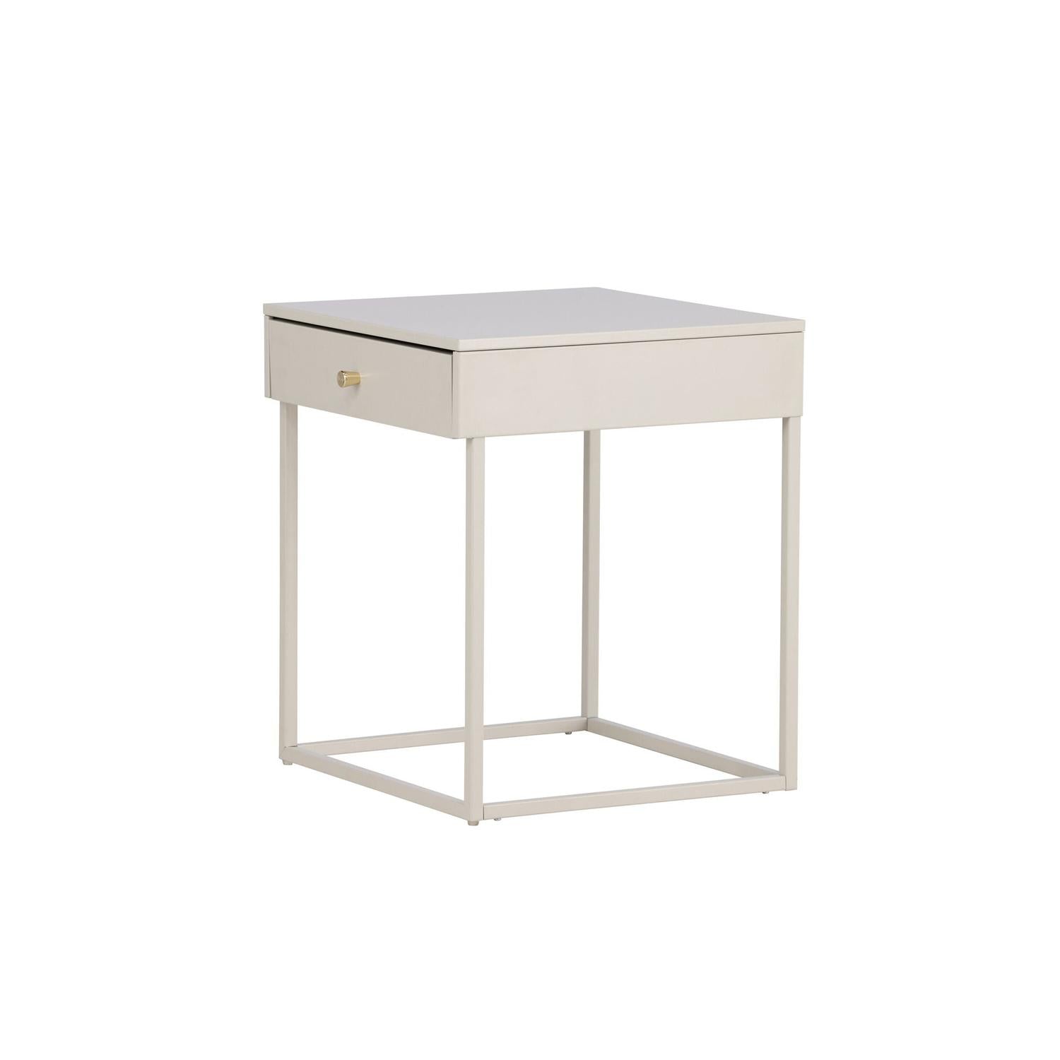 Nachttisch Bakal aus Metall - Beige-Nachttische-Venture Home-le canapé