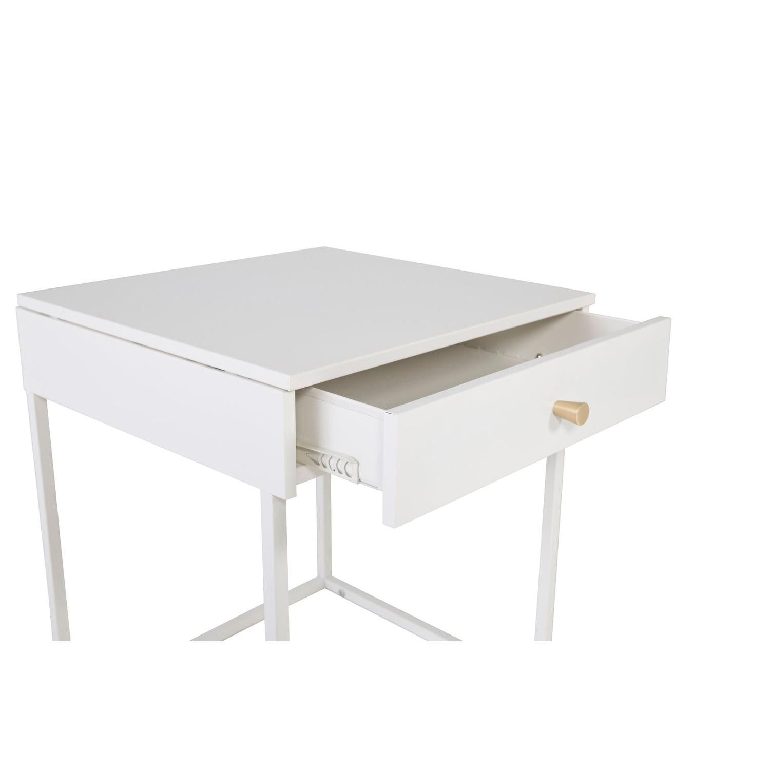 Nachttisch Bakal aus Metall - Weiß-Nachttische-Venture Home-le canapé