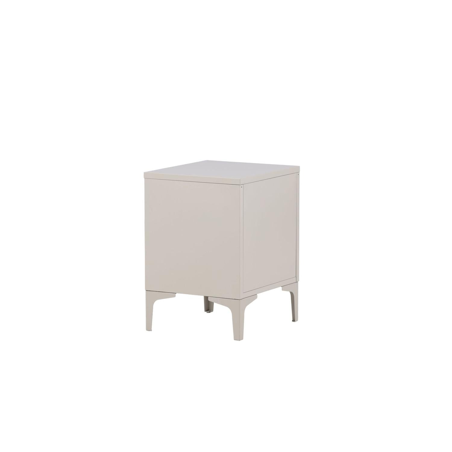 Nachttisch Piring mit 2 Schubladen aus Metall - Beige-Nachttisch-Venture Home-le canapé