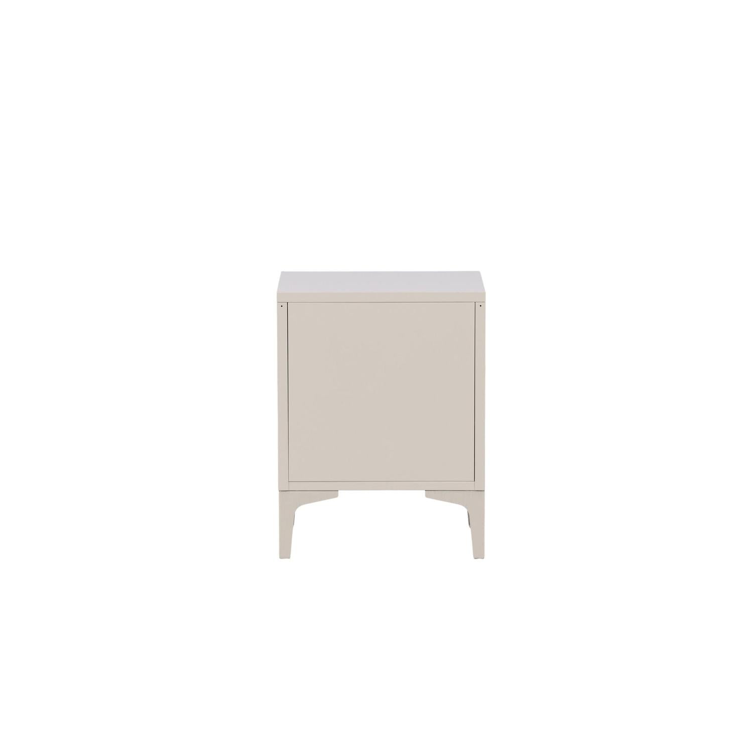 Nachttisch Piring mit 2 Schubladen aus Metall - Beige-Nachttisch-Venture Home-le canapé