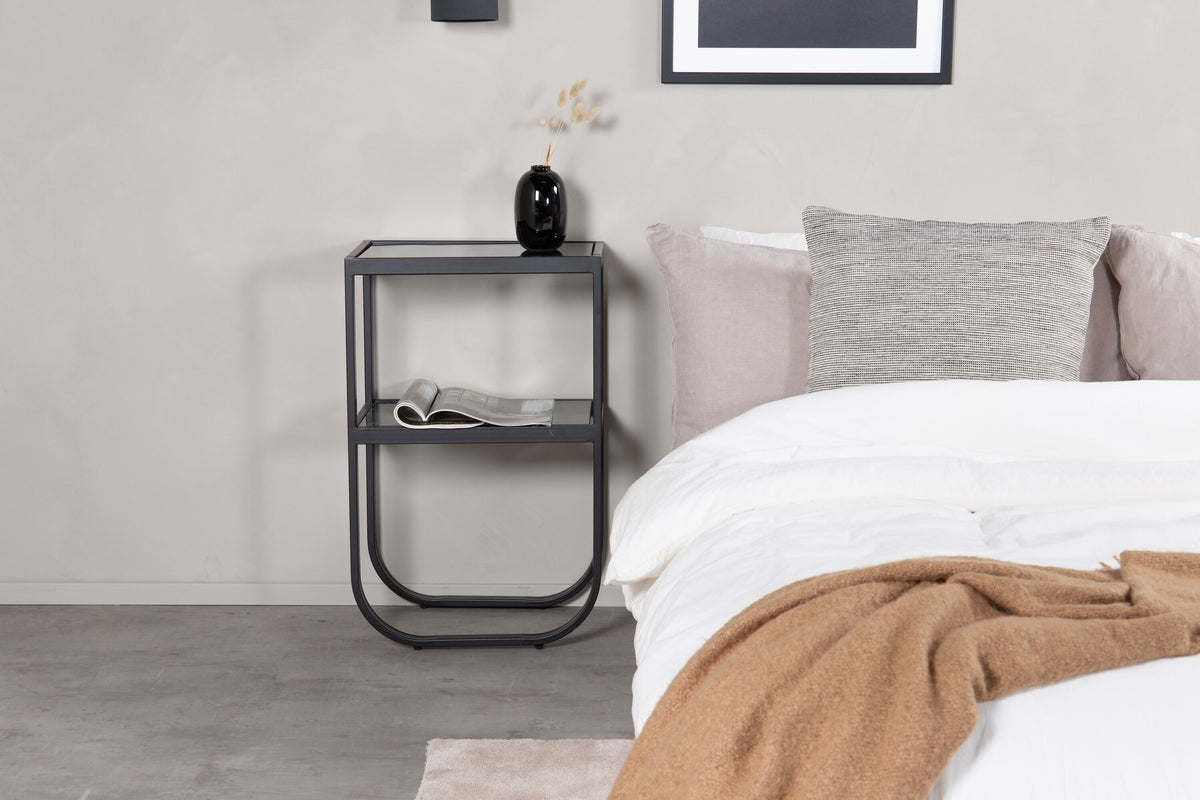 Nachttisch Rocker 67cm aus Glas mit 2 Ablagen - Schwarz-Nachttische-Venture Home-le canapé