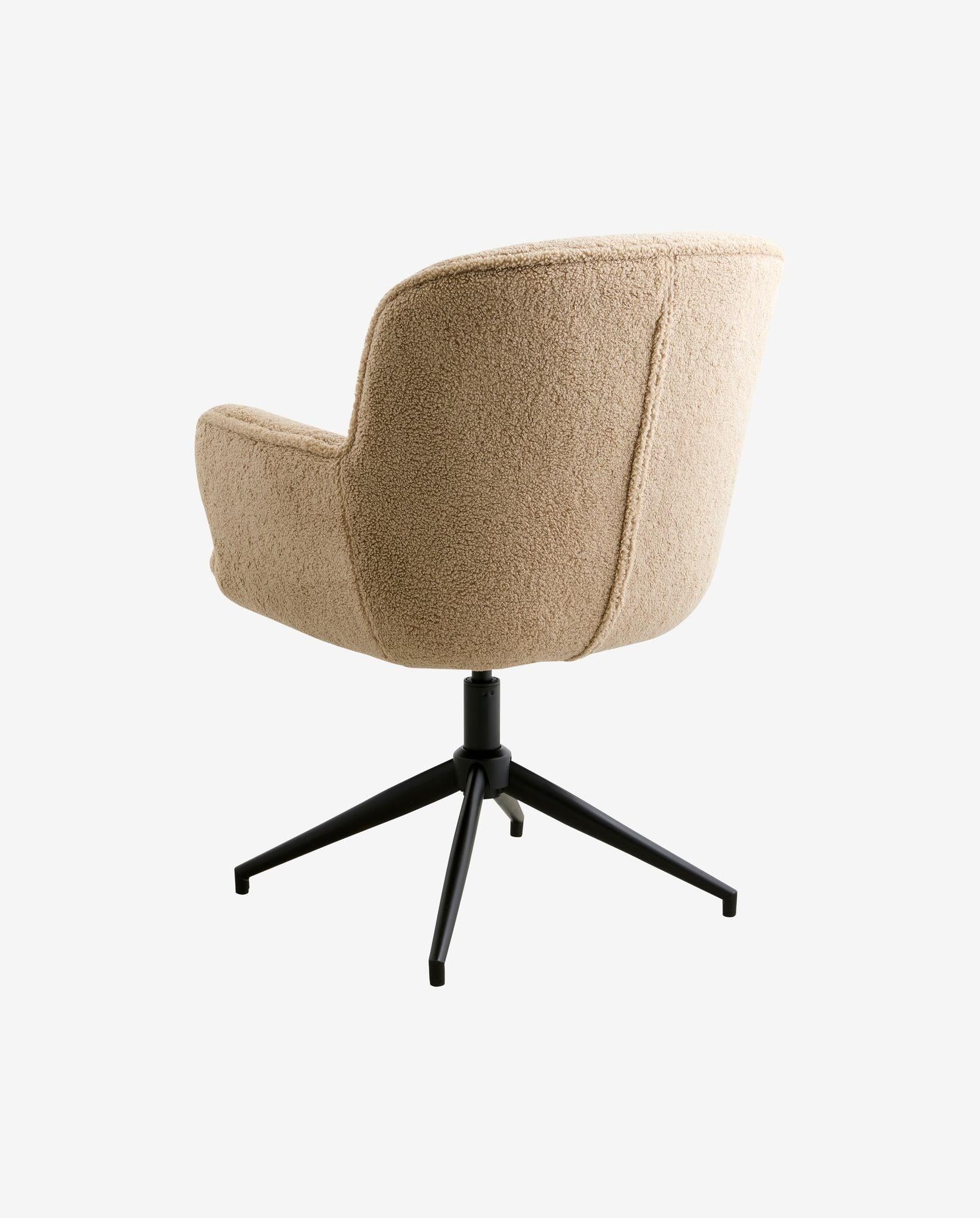 Bürostuhl LEA aus Bouclé - BeigeBürostuhl