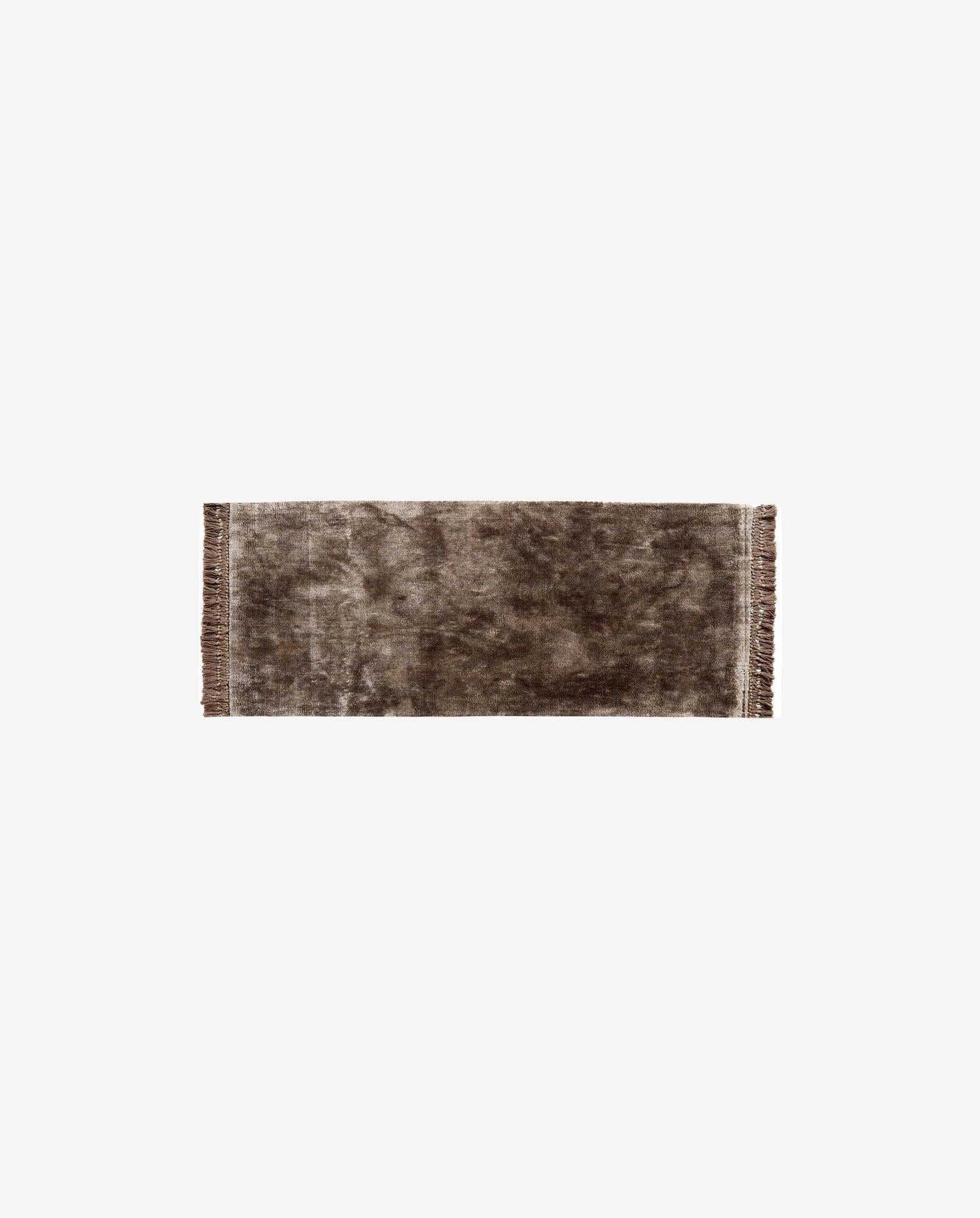 Teppich NOBLE mit Fransen 200*75cm - Braun / Grau
