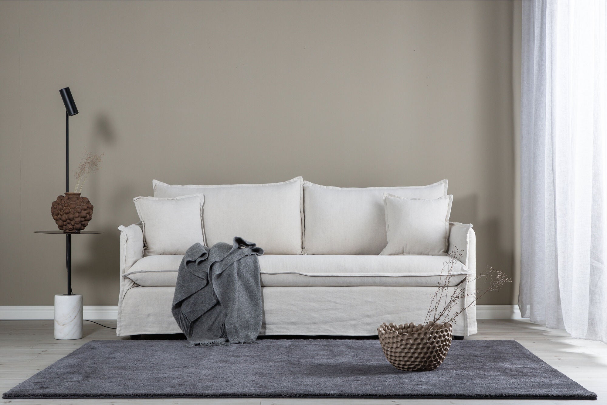 Nova 3 - Sitzer Sofa aus Leinen - BeigeEinzelsofas