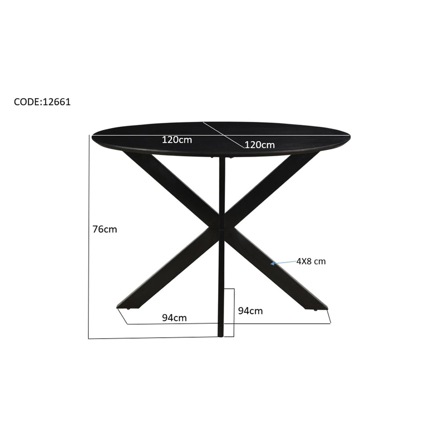 Oslo Rund Schwarz 120 cm-Livingfurn-le canapé