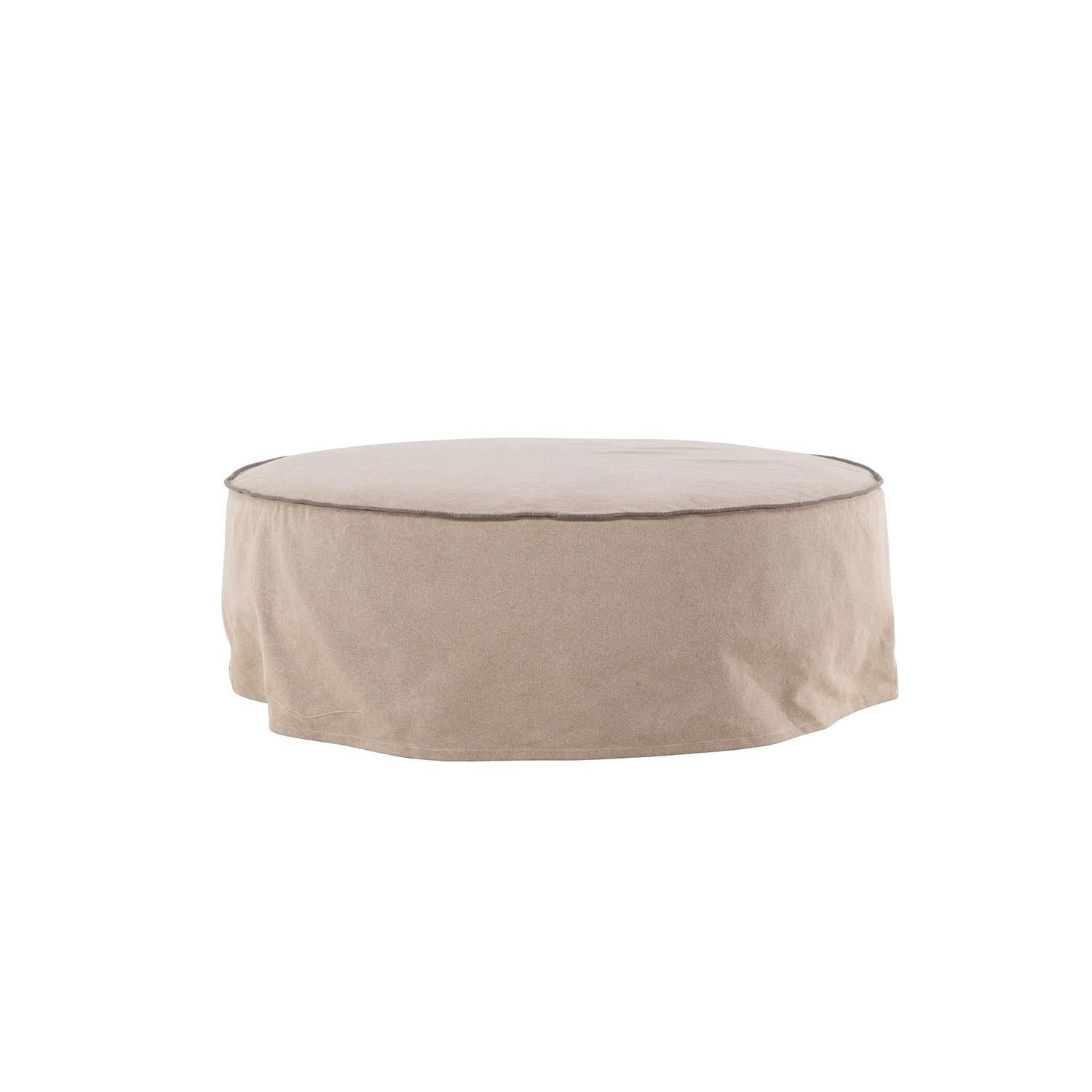 Ottoman Vindö aus Leinen Ø101 cm - Braun-Pouf-Vind-le canapé