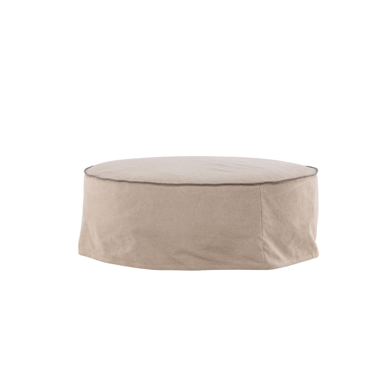 Ottoman Vindö aus Leinen Ø101 cm - Braun-Pouf-Vind-le canapé