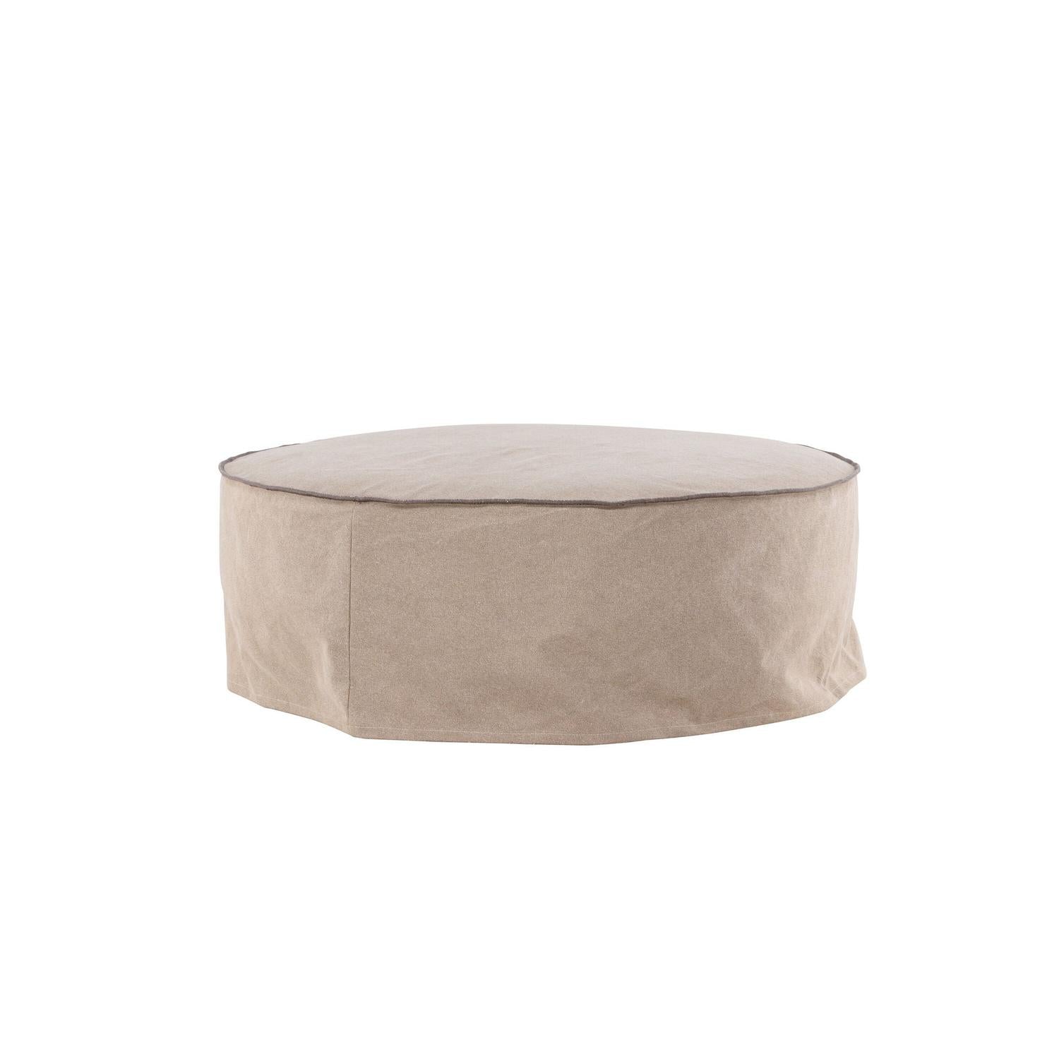Ottoman Vindö aus Leinen Ø101 cm - Braun-Pouf-Vind-le canapé