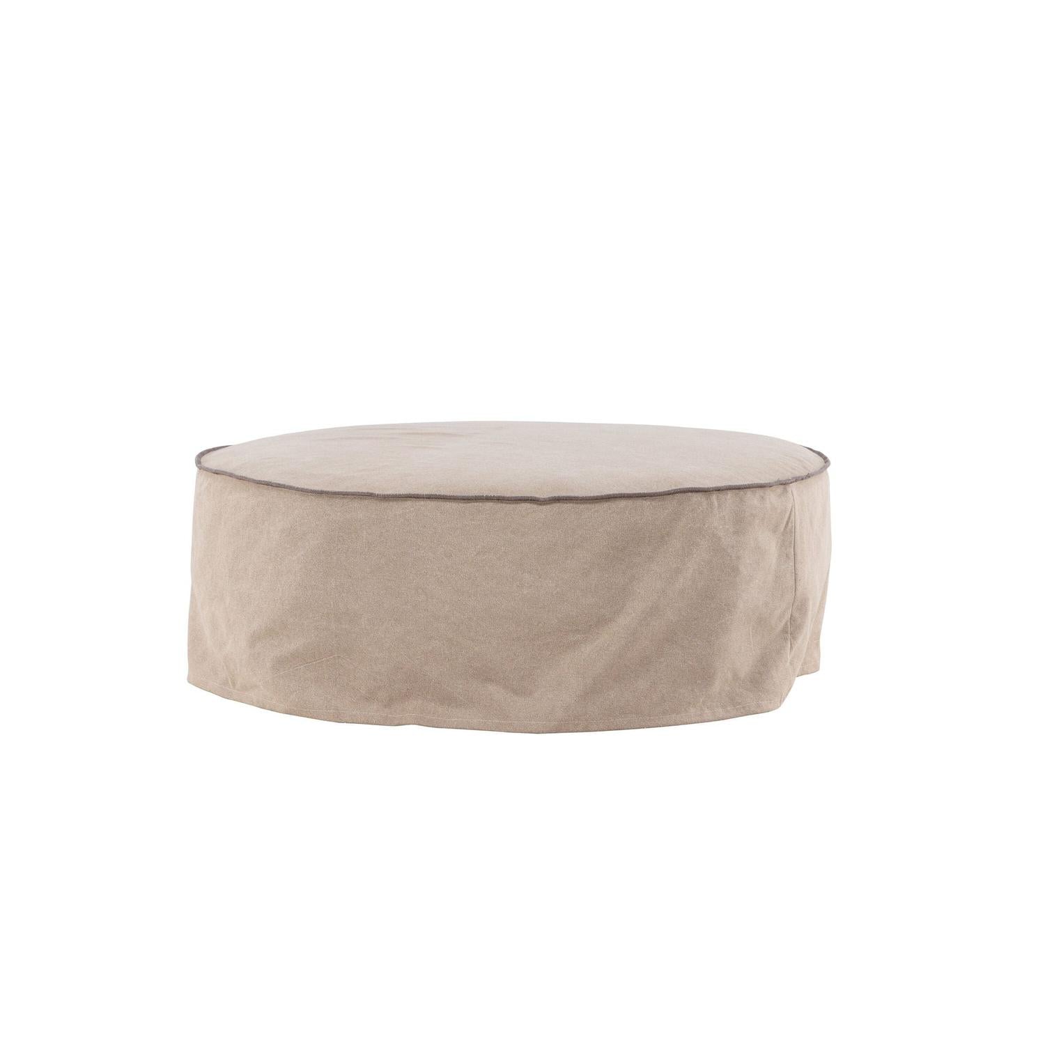 Ottoman Vindö aus Leinen Ø101 cm - Braun-Pouf-Vind-le canapé