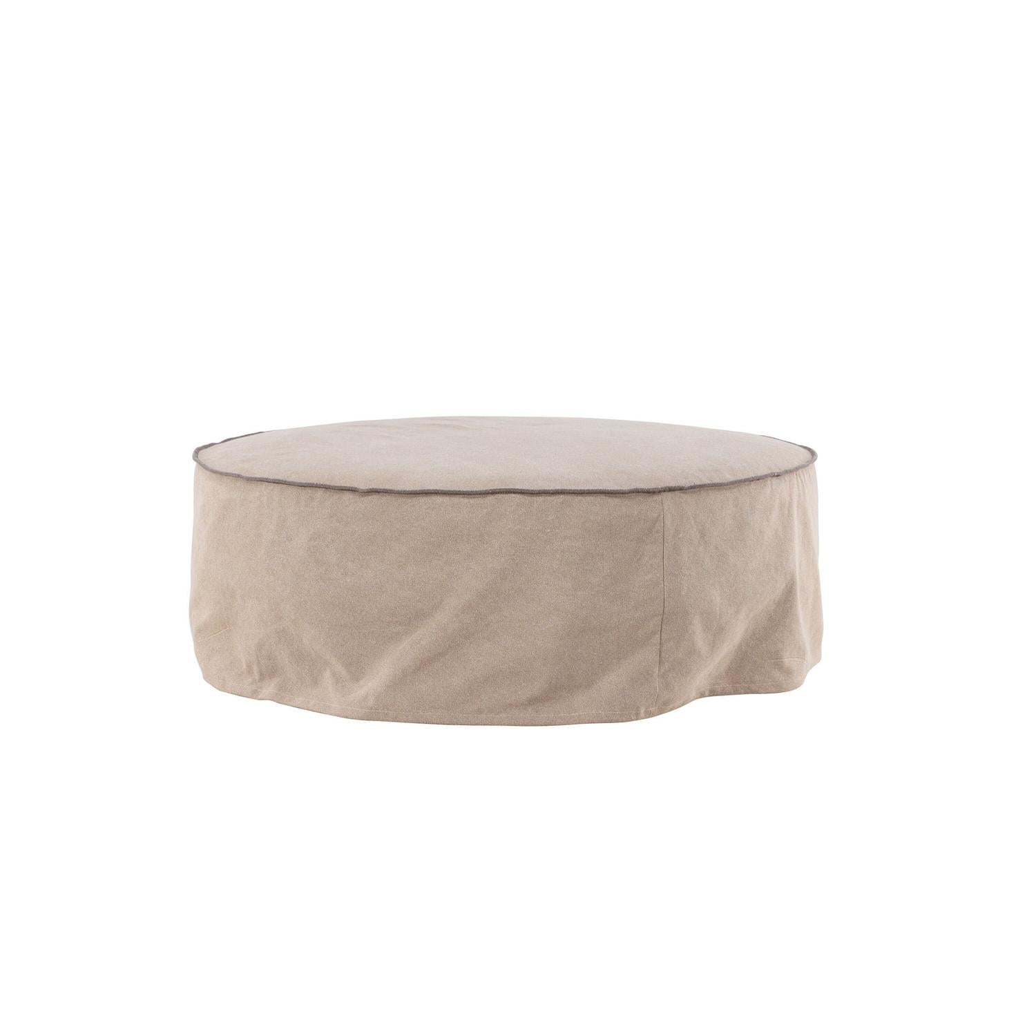Ottoman Vindö aus Leinen Ø101 cm - Braun-Pouf-Vind-le canapé