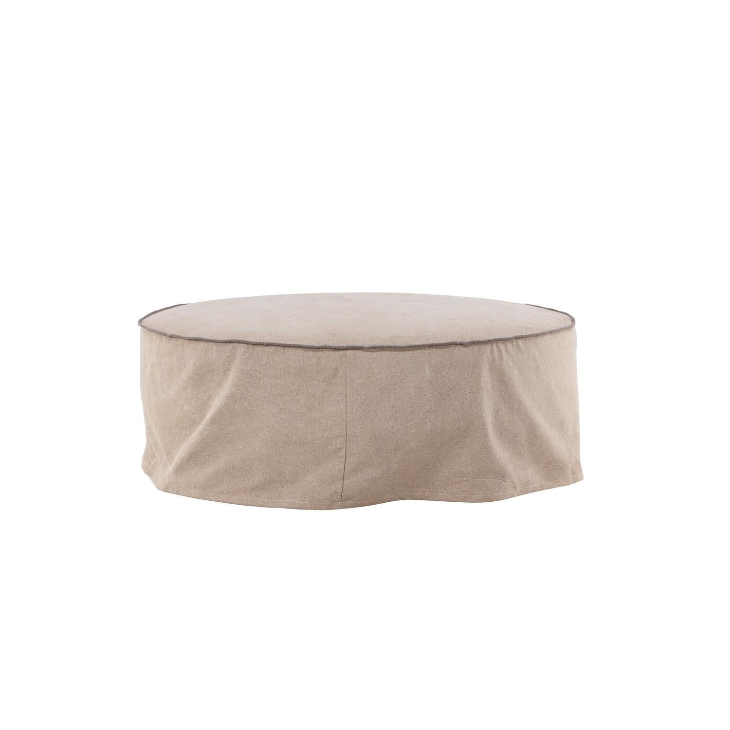 Ottoman Vindö aus Leinen Ø101 cm - Braun-Pouf-Vind-le canapé