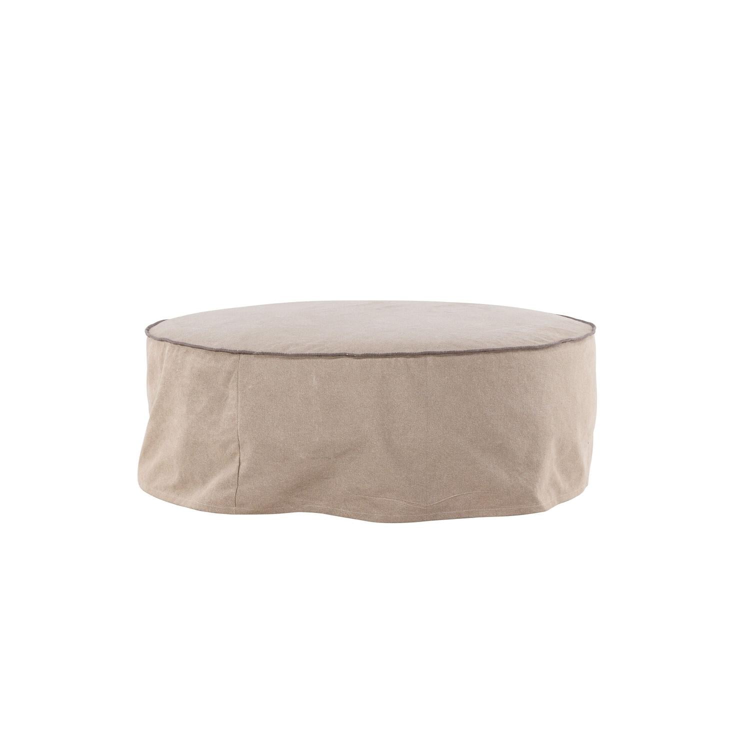 Ottoman Vindö aus Leinen Ø101 cm - Braun-Pouf-Vind-le canapé