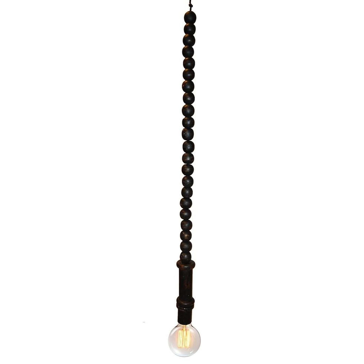 Pendelleuchte Bruce aus Holzkugeln - Antikschwarz-Pendelleuchten-Trademark Living-le canapé