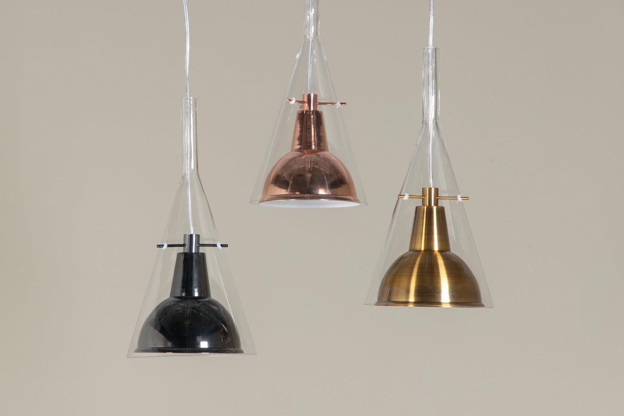 Pendelleuchte Sirius - Schwarzes Aluminium mit GlasPendelleuchte