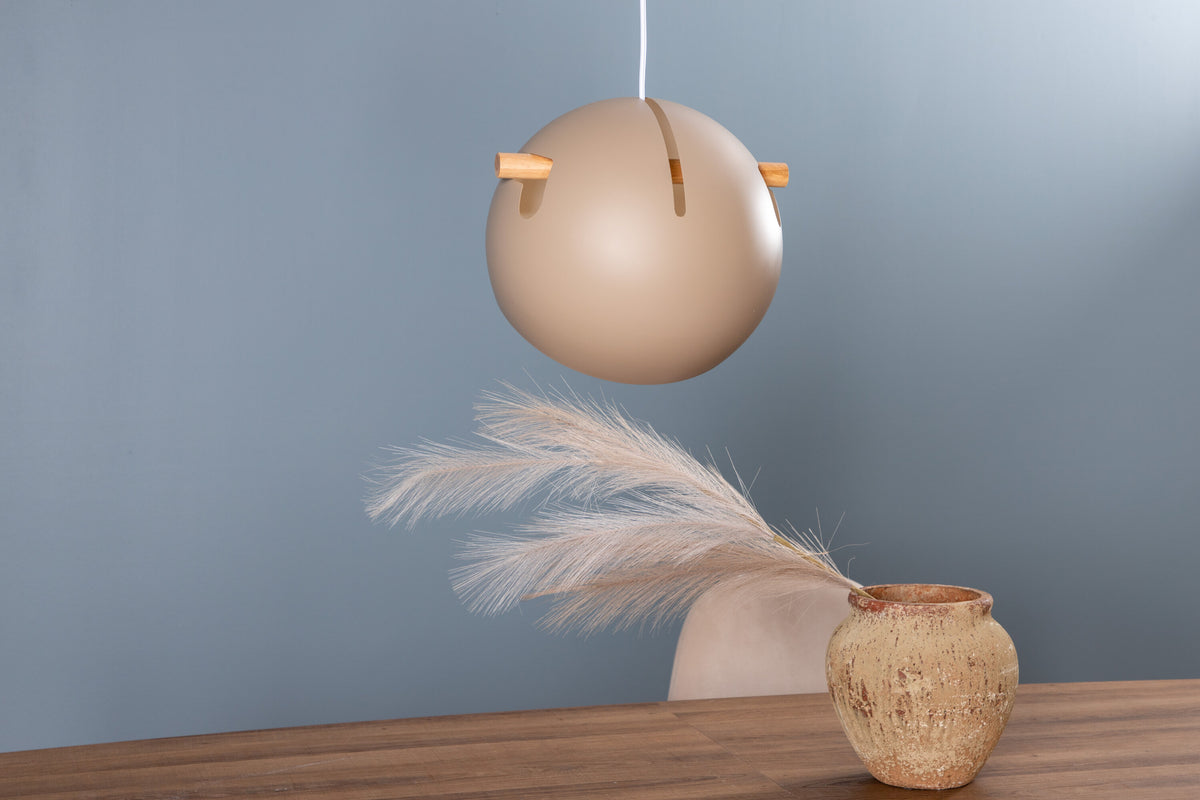 Pendelleuchte Tubbie aus Metall - Beige-Pendelleuchten-Venture Home-le canapé