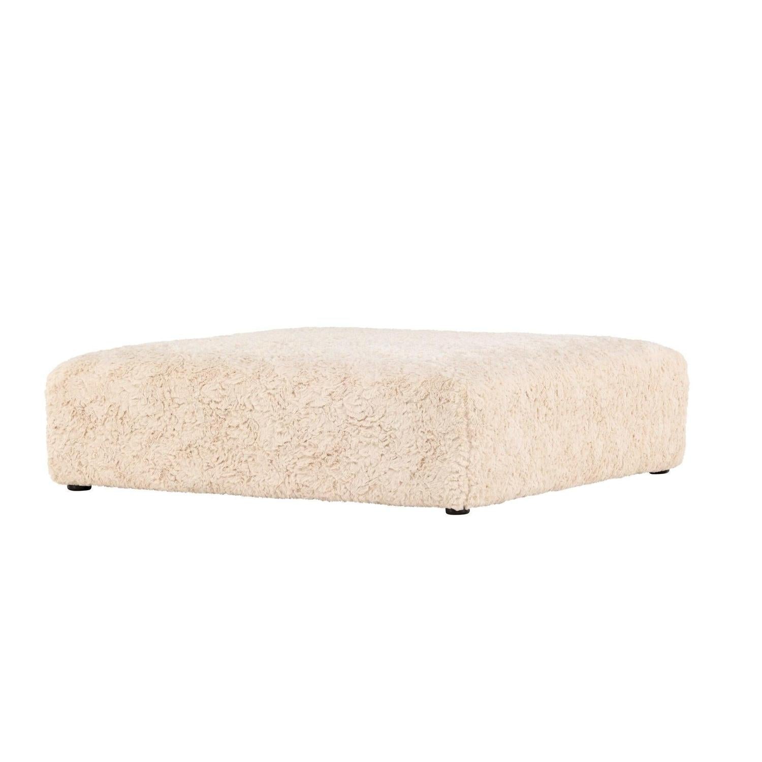Polsterhocker Frankie 100*100cm aus Kunstfell - Beige-Polsterhocker-Vind-le canapé