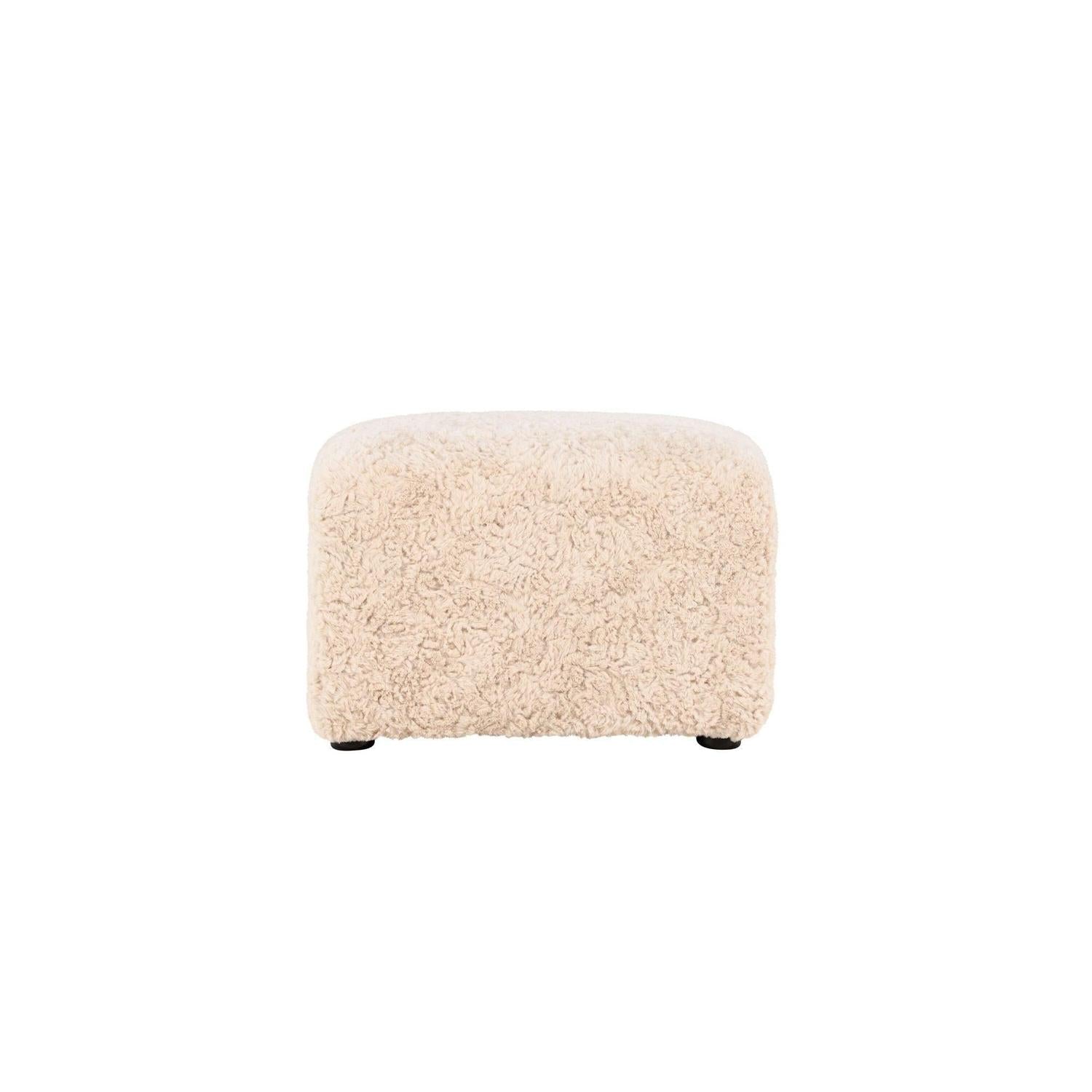 Polsterhocker Frankie 50*50cm aus Kunstfell - Beige-Polsterhocker-Vind-le canapé