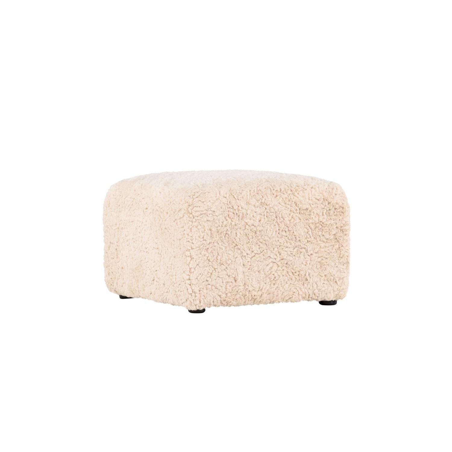 Polsterhocker Frankie 50*50cm aus Kunstfell - Beige-Polsterhocker-Vind-le canapé