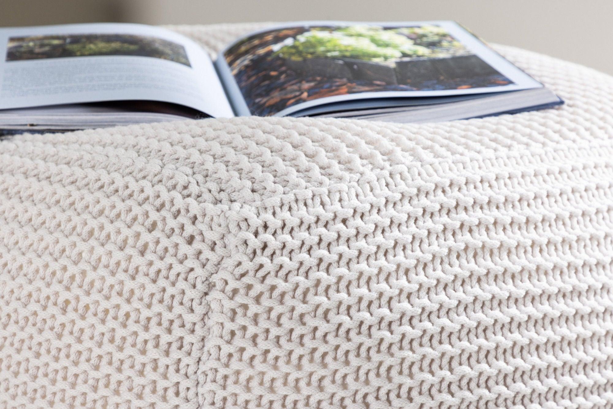 Polsterhocker Pouf Luca 60*60 - Off White Weiß/BeigePouf