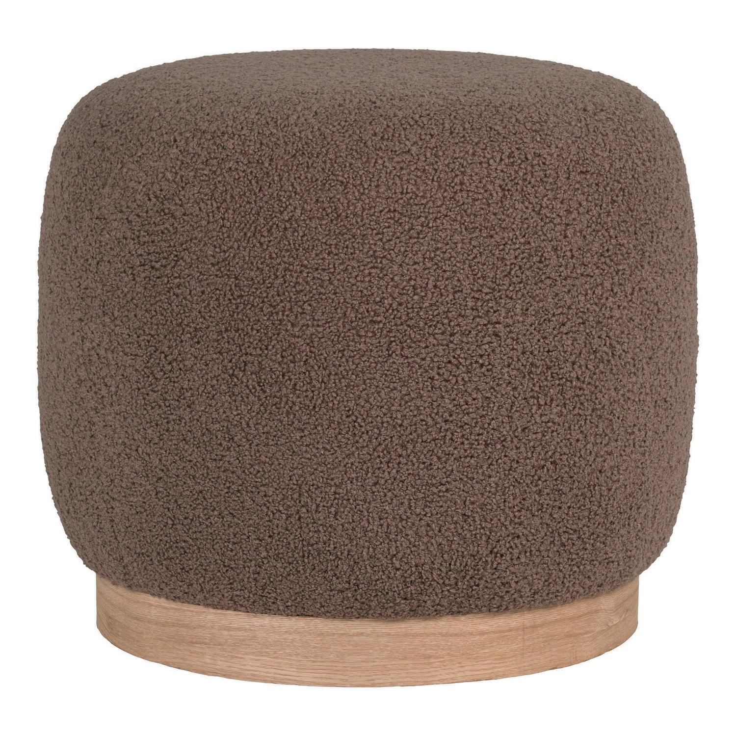 Pouf Belfort aus Teddy Bouclé Ø45cm - Braun-Poufs-House Nordic-le canapé