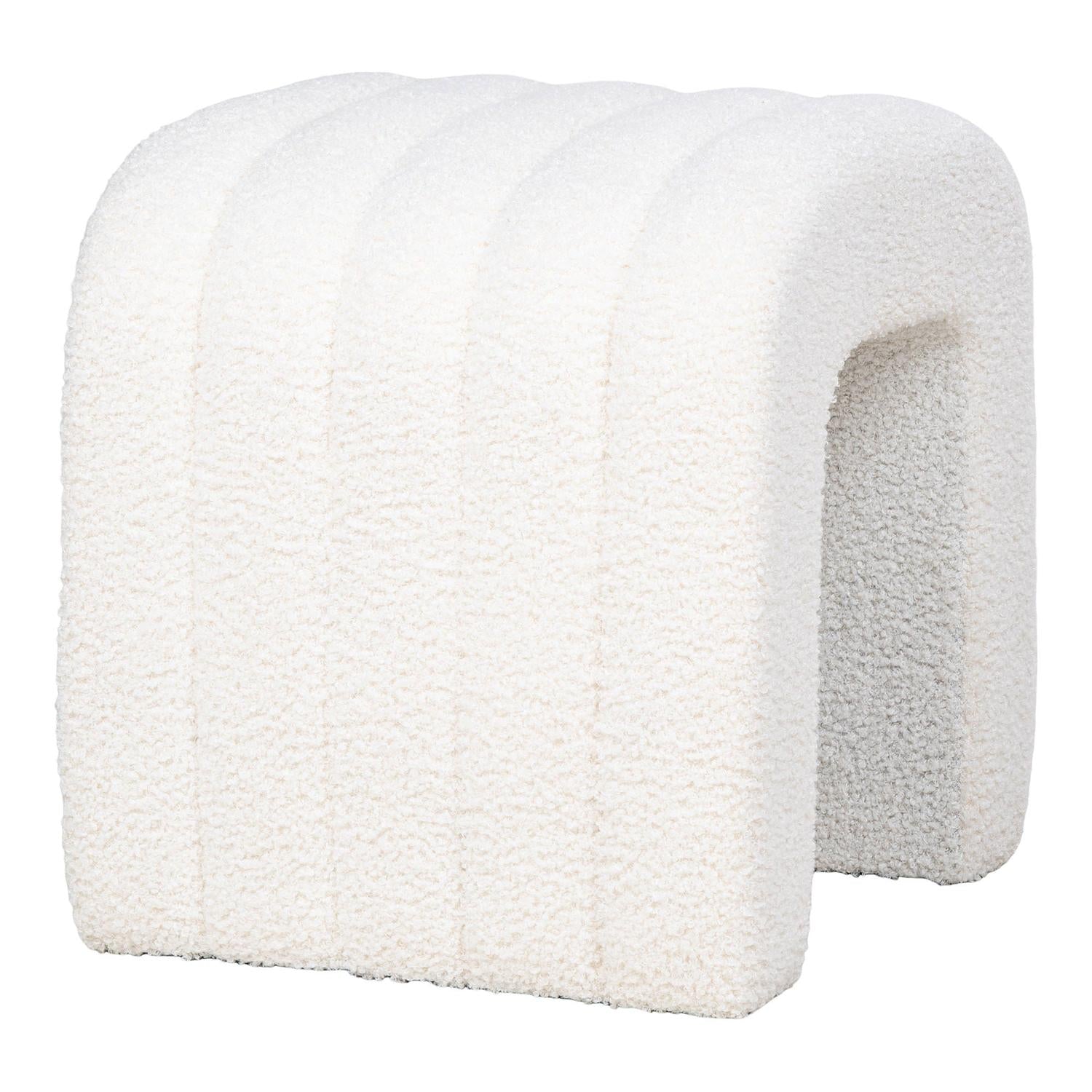 Pouf Colma aus Teddy-Boucle - Weiß-Poufs-House Nordic-le canapé