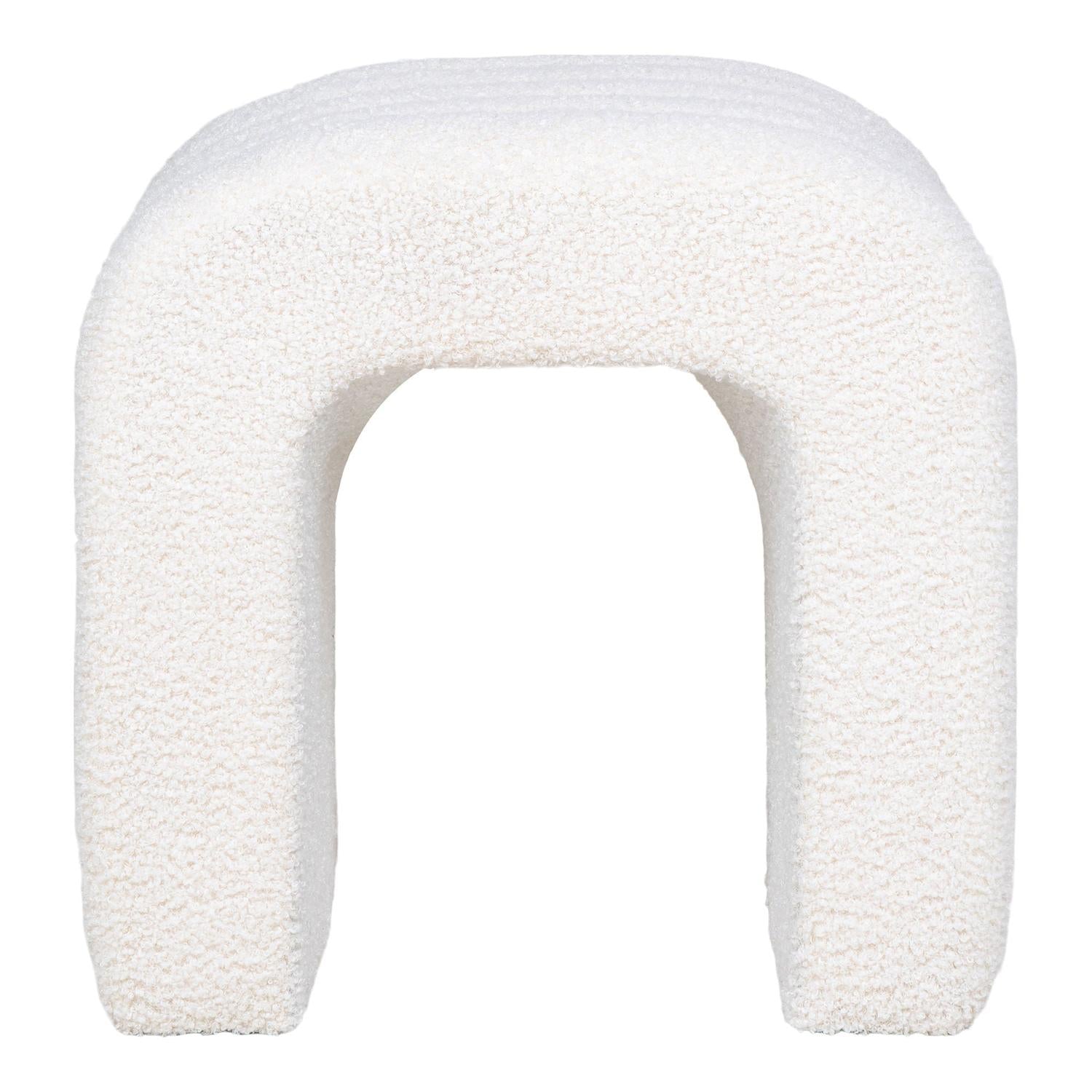 Pouf Colma aus Teddy-Boucle - Weiß-Poufs-House Nordic-le canapé