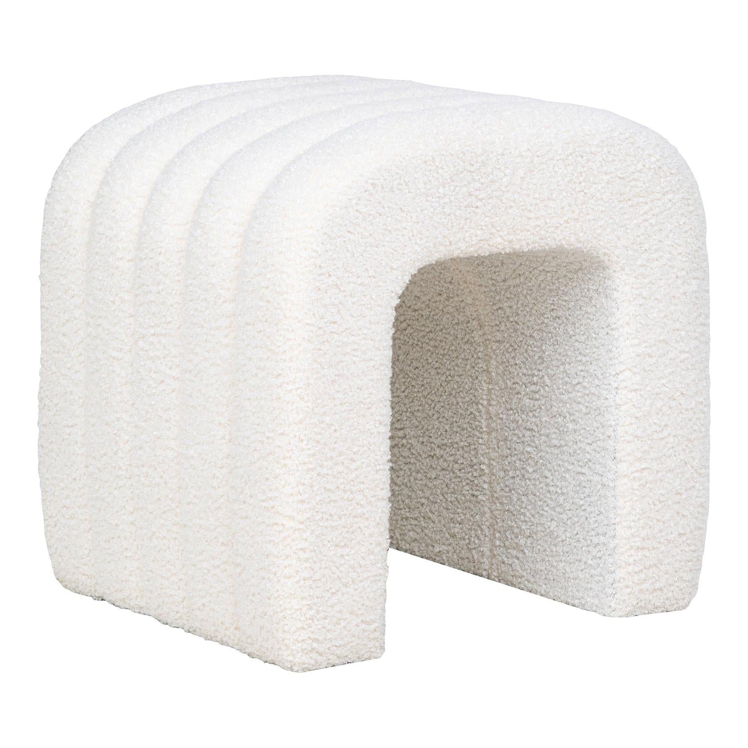 Pouf Colma aus Teddy-Boucle - Weiß-Poufs-House Nordic-le canapé