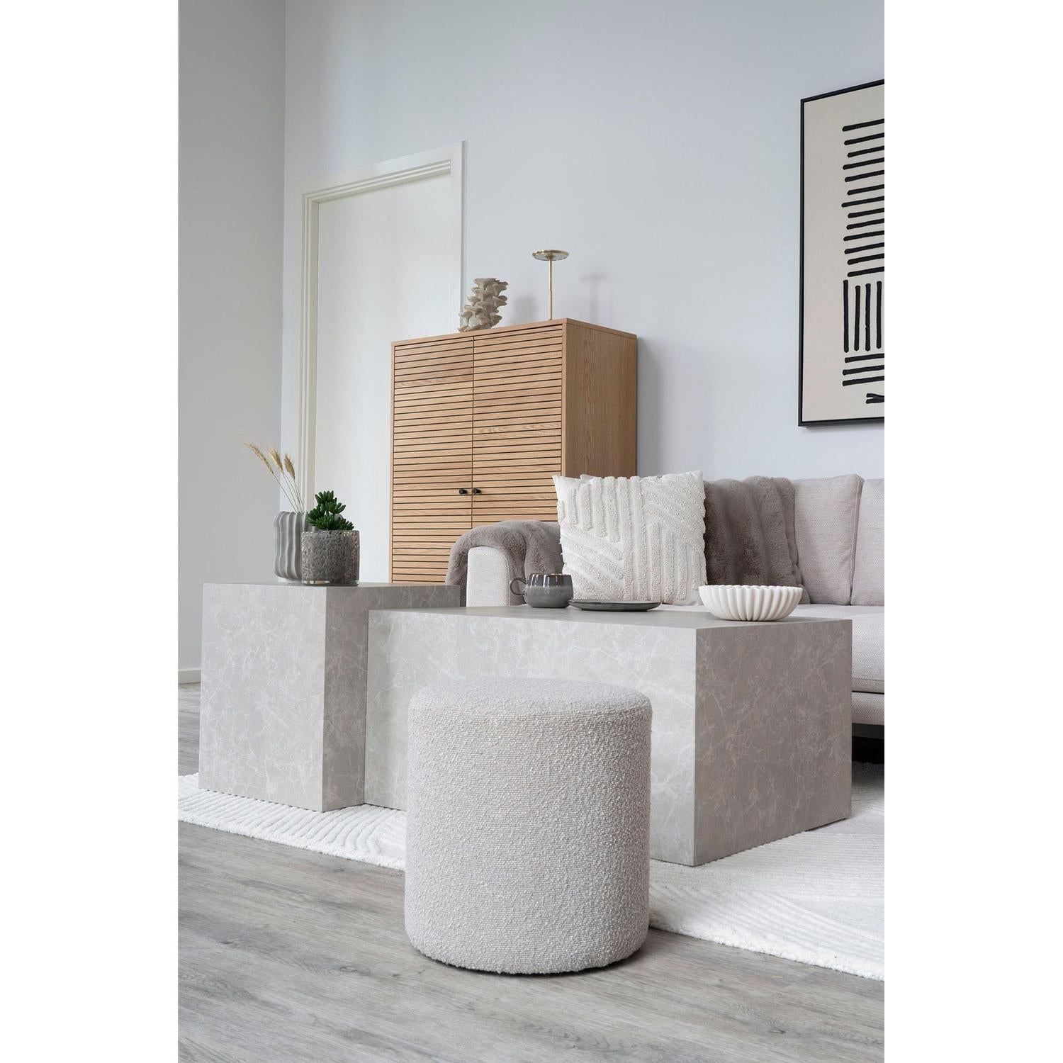 Pouf Ejby aus Teddy-Bouclé - Beige-Pouf-House Nordic-le canapé
