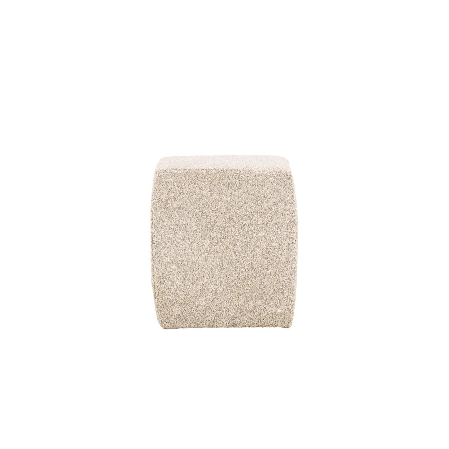 Pouf Hocker Neapel aus Teddy Bouclé 40*40cm - Beige-Pouf-Venture Home-le canapé