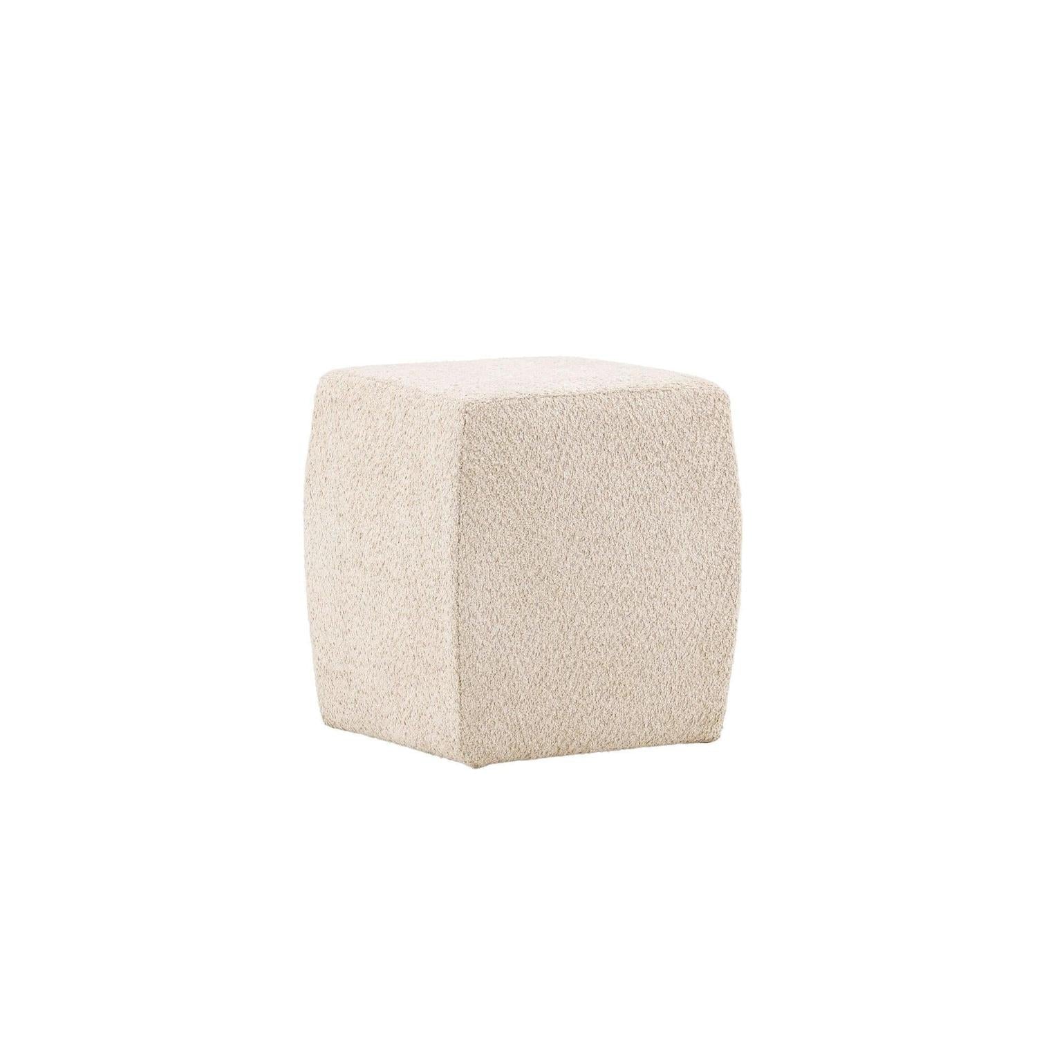 Pouf Hocker Neapel aus Teddy Bouclé 40*40cm - Beige-Pouf-Venture Home-le canapé