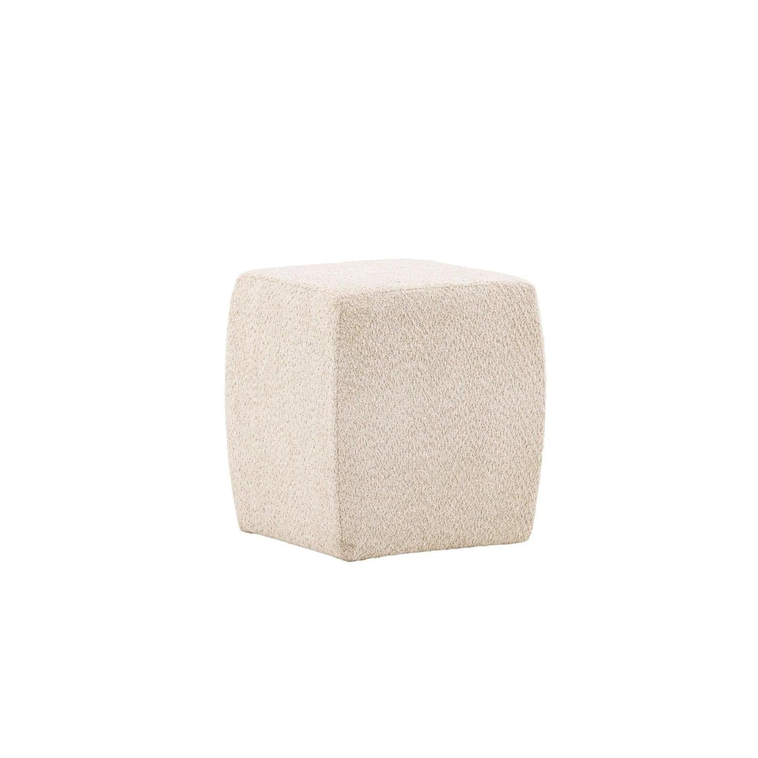 Pouf Hocker Neapel aus Teddy Bouclé 40*40cm - Beige-Pouf-Venture Home-le canapé