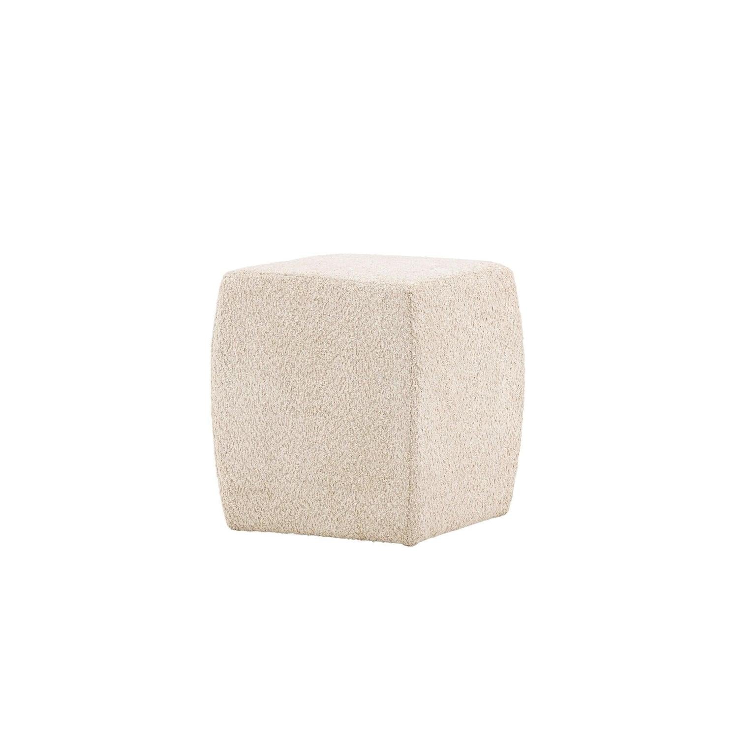 Pouf Hocker Neapel aus Teddy Bouclé 40*40cm - Beige-Poufs-Venture Home-le canapé