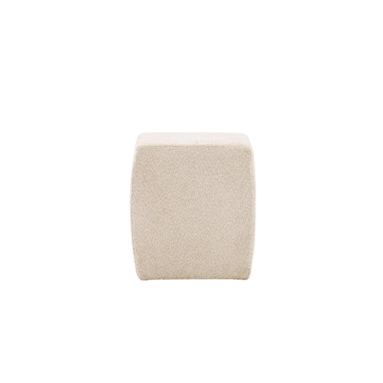 Pouf Hocker Neapel aus Teddy Bouclé 40*40cm - Beige-Poufs-Venture Home-le canapé