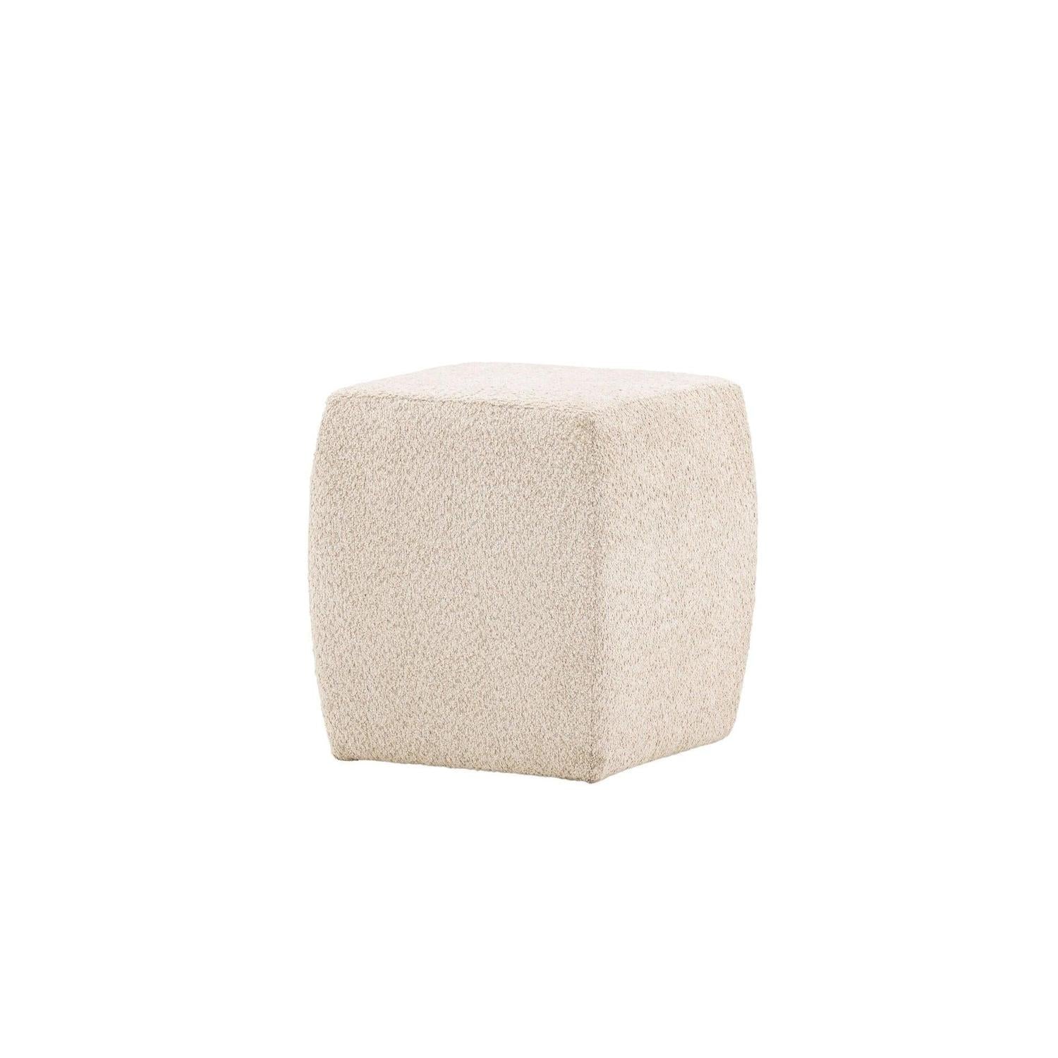 Pouf Hocker Neapel aus Teddy Bouclé 40*40cm - Beige-Poufs-Venture Home-le canapé