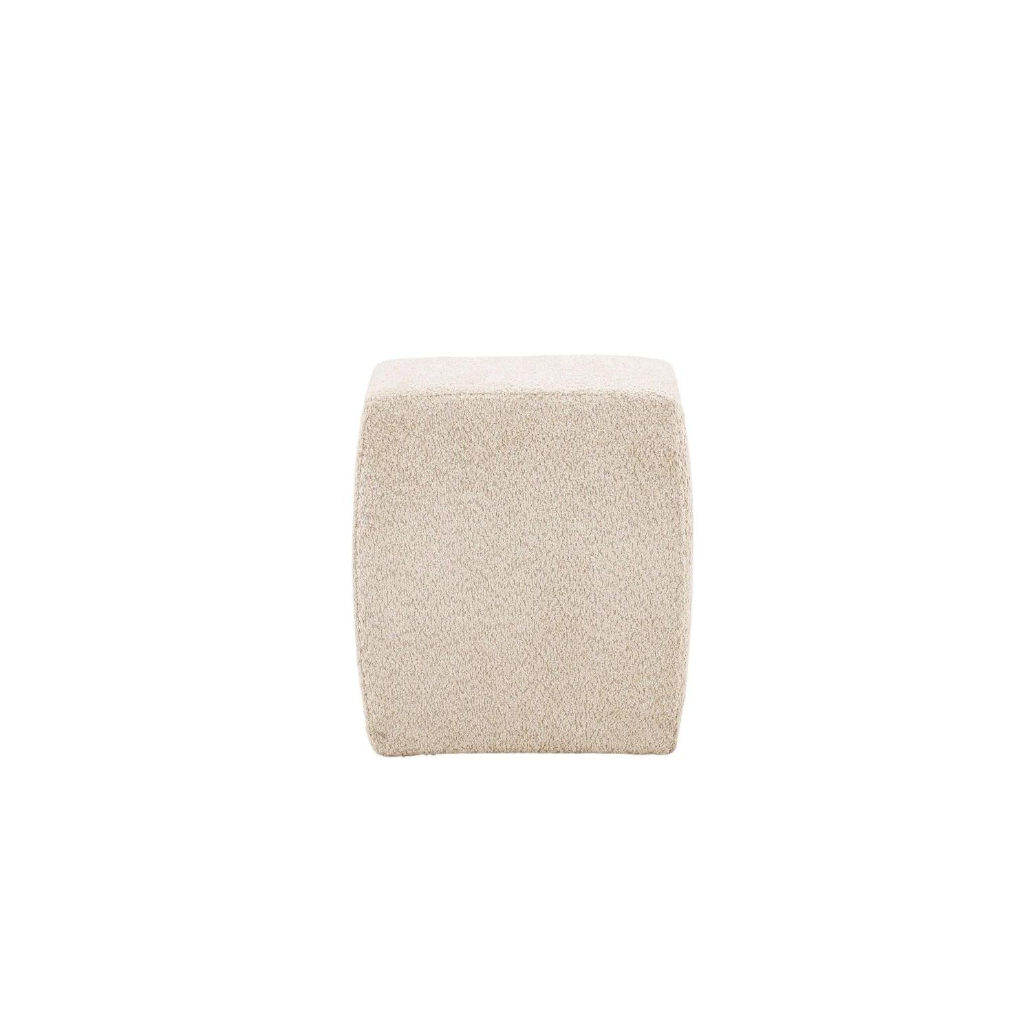 Pouf Hocker Neapel aus Teddy Bouclé 40*40cm - Beige-Poufs-Venture Home-le canapé