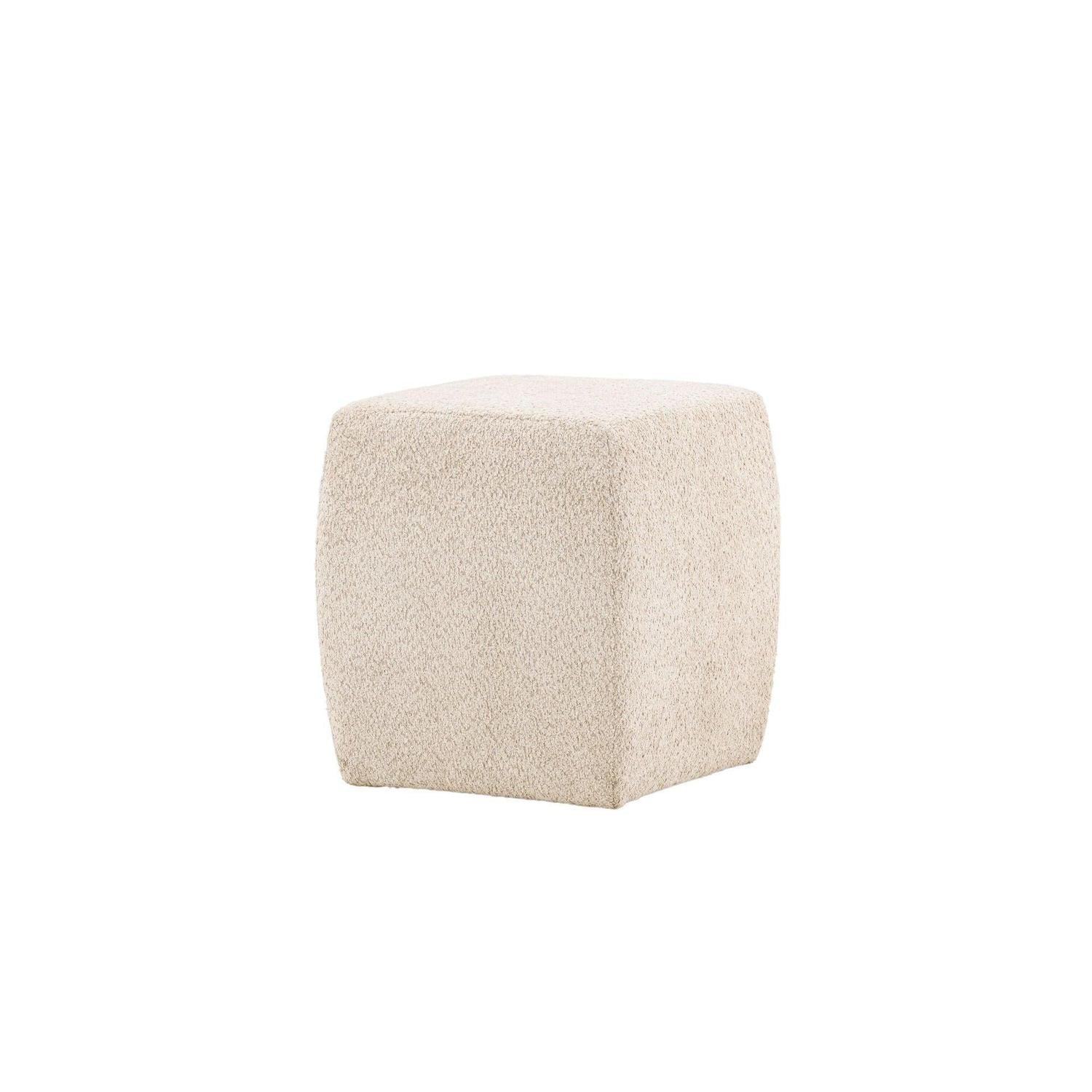 Pouf Hocker Neapel aus Teddy Bouclé 40*40cm - Beige-Poufs-Venture Home-le canapé