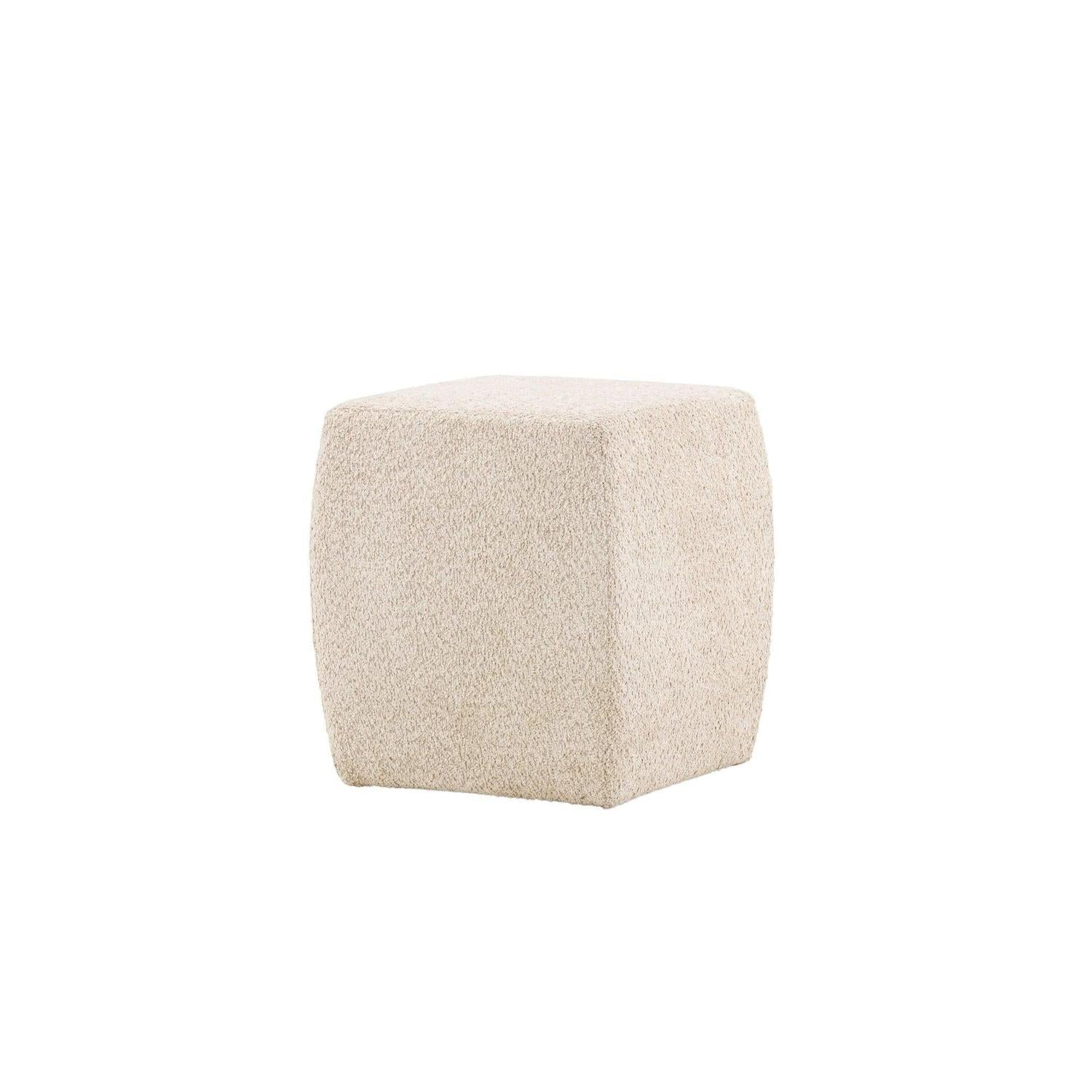 Pouf Hocker Neapel aus Teddy Bouclé 40*40cm - Beige-Poufs-Venture Home-le canapé