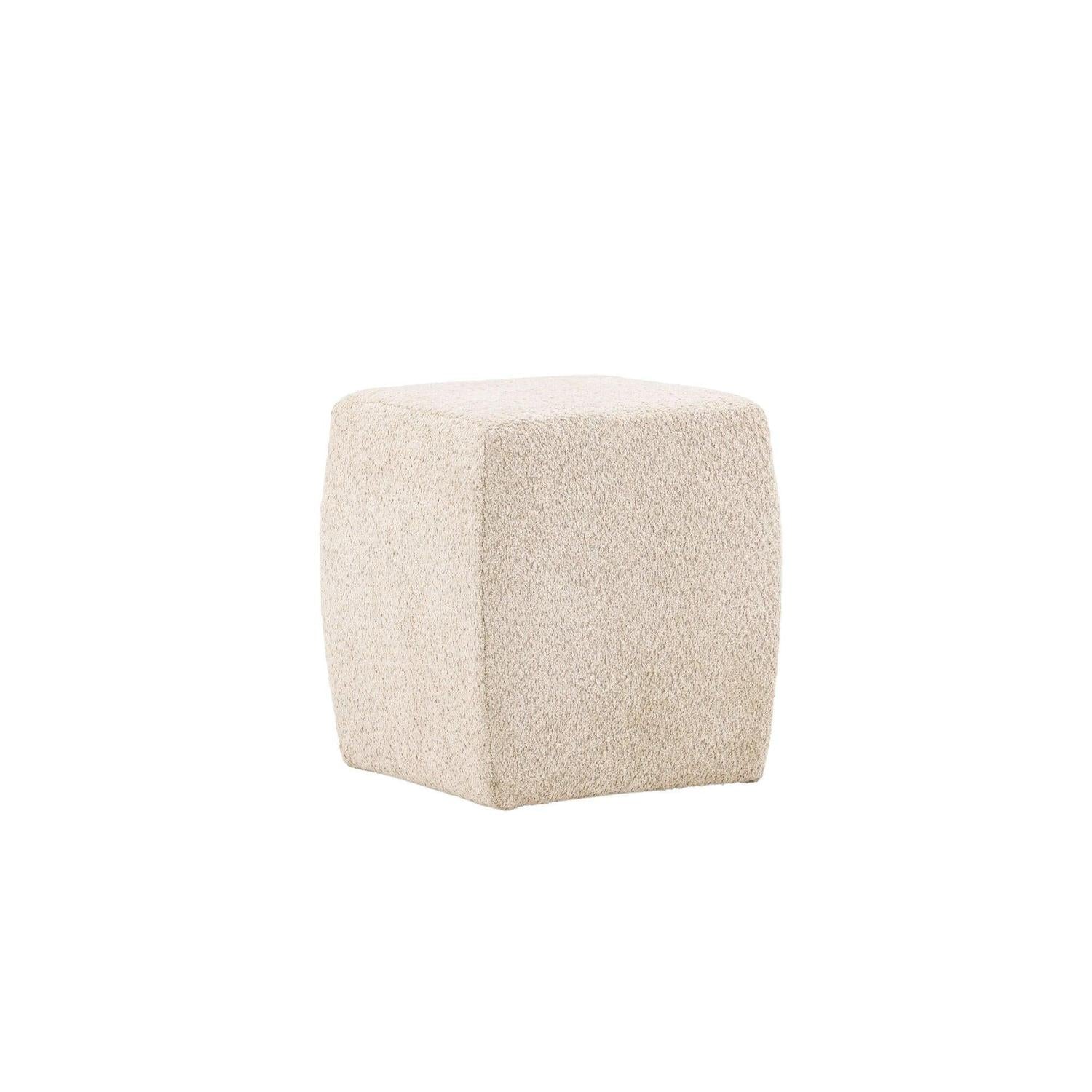 Pouf Hocker Neapel aus Teddy Bouclé 40*40cm - Beige-Poufs-Venture Home-le canapé