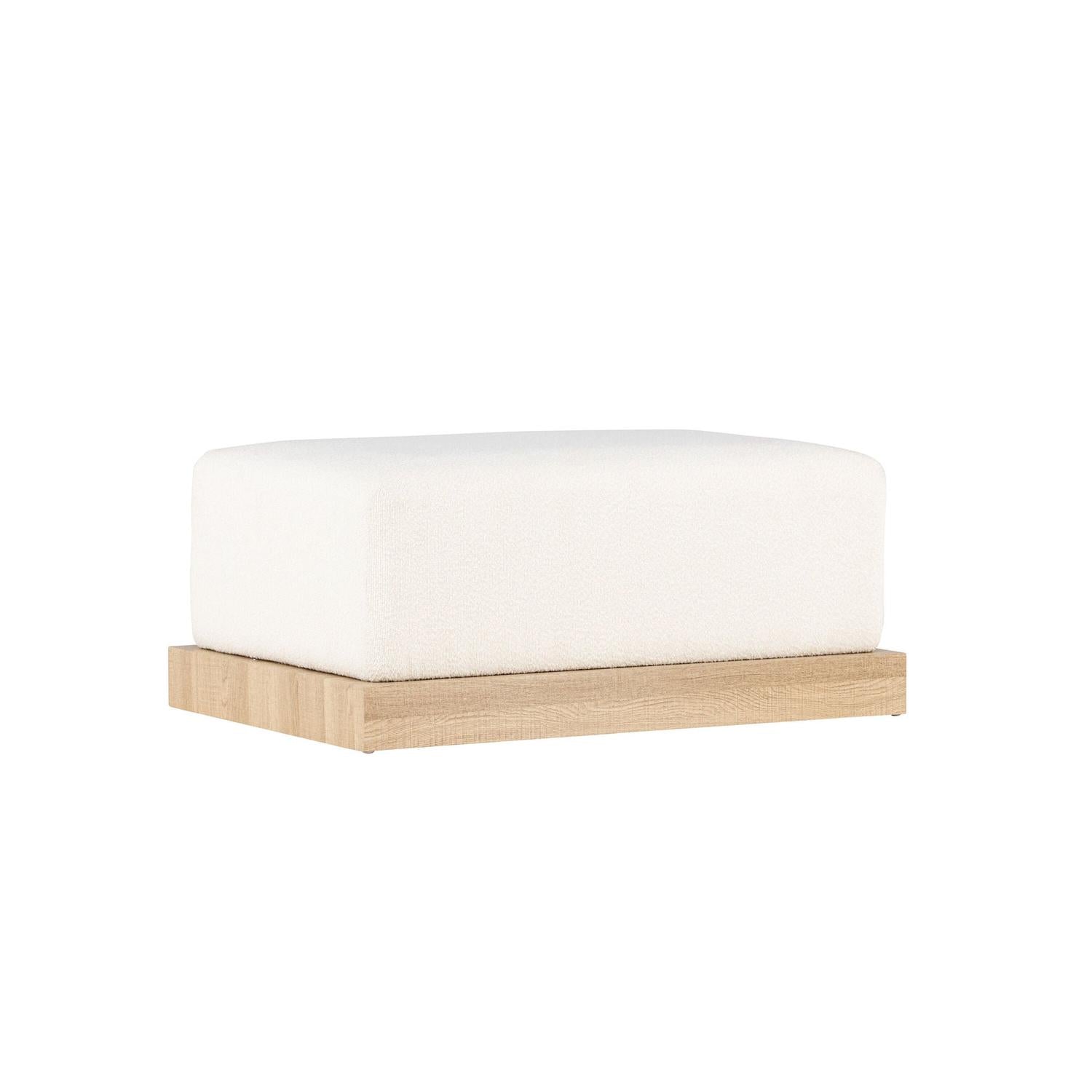 Pouf Ivy aus Teddy Bouclé 100x70cm - Weiß-Poufs-Venture Home-le canapé