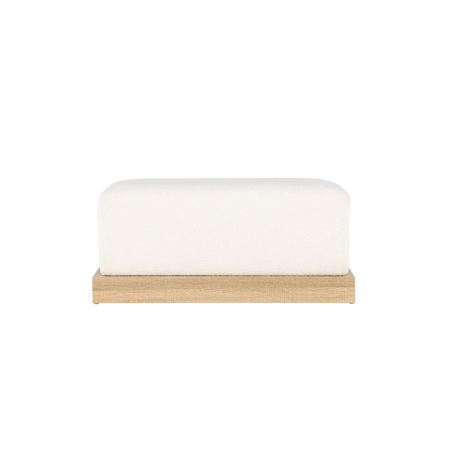 Pouf Ivy aus Teddy Bouclé 100x70cm - Weiß-Poufs-Venture Home-le canapé