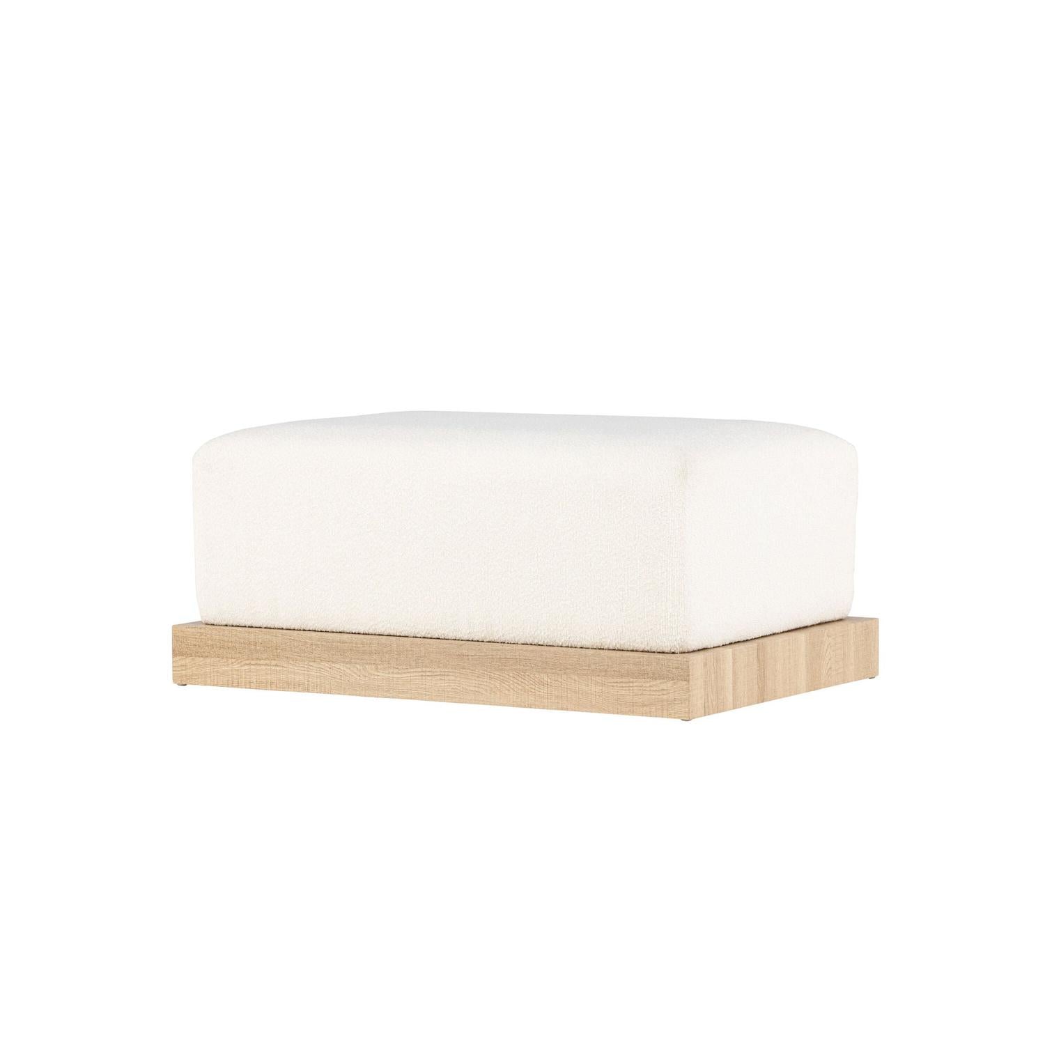 Pouf Ivy aus Teddy Bouclé 100x70cm - Weiß-Poufs-Venture Home-le canapé