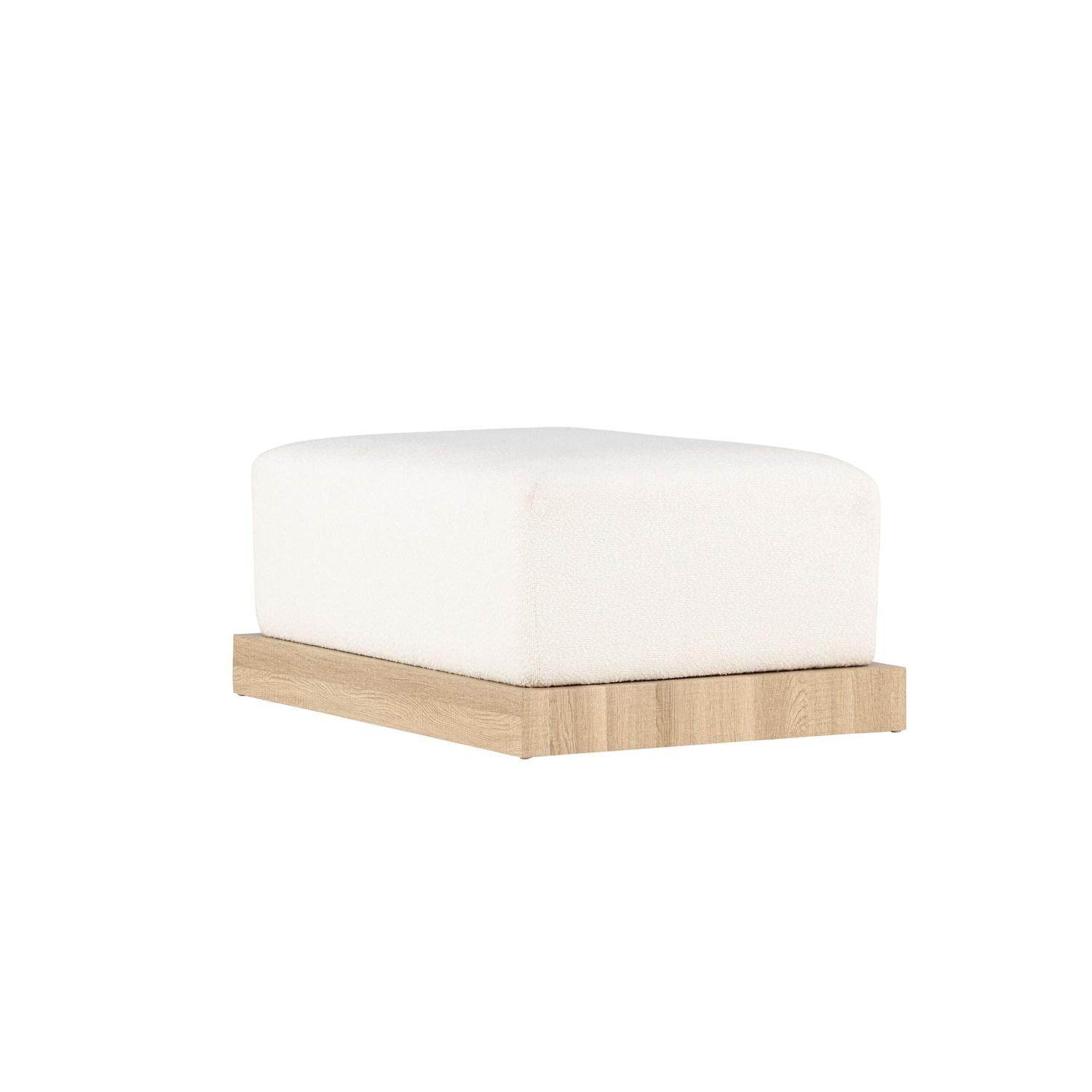 Pouf Ivy aus Teddy Bouclé 100x70cm - Weiß-Poufs-Venture Home-le canapé