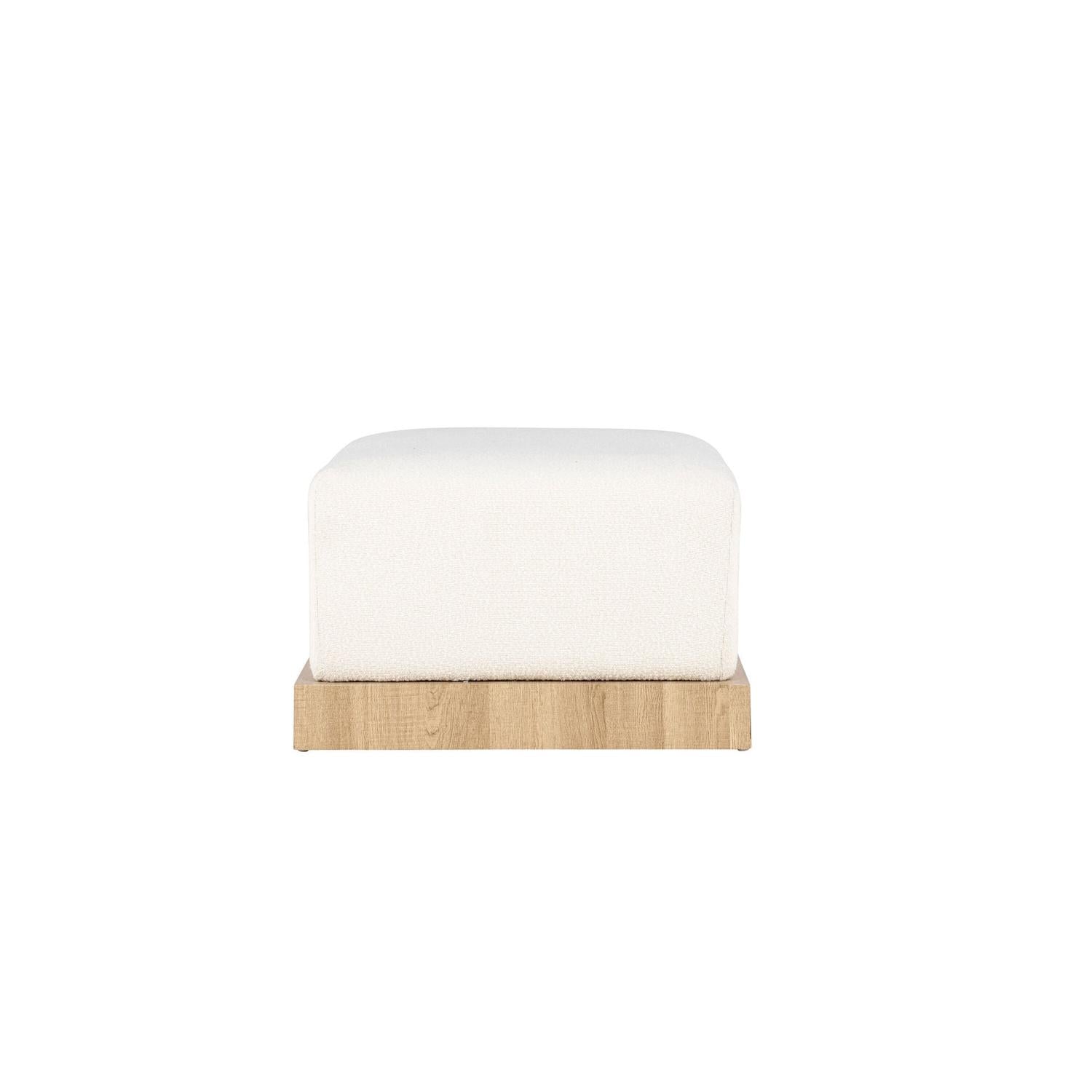 Pouf Ivy aus Teddy Bouclé 100x70cm - Weiß-Poufs-Venture Home-le canapé