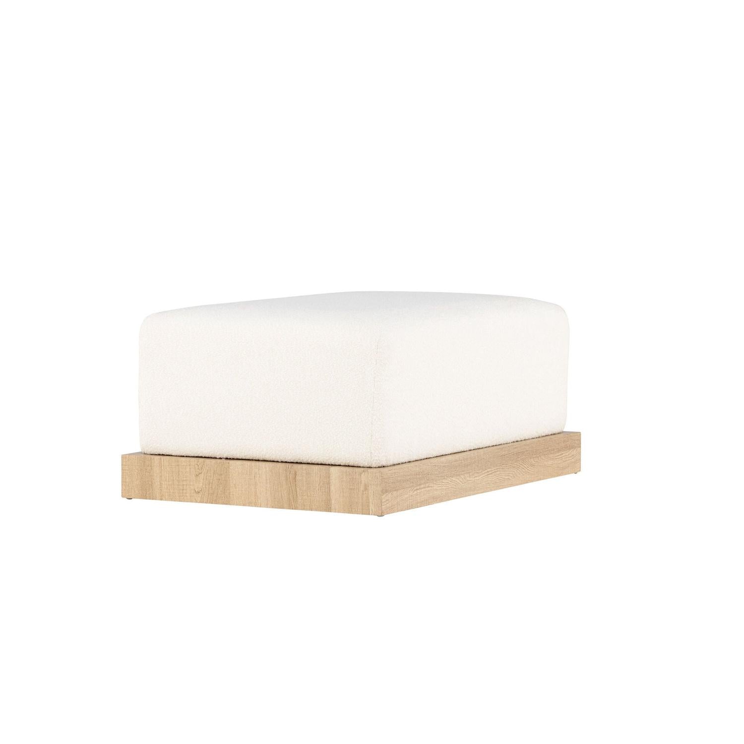 Pouf Ivy aus Teddy Bouclé 100x70cm - Weiß-Poufs-Venture Home-le canapé