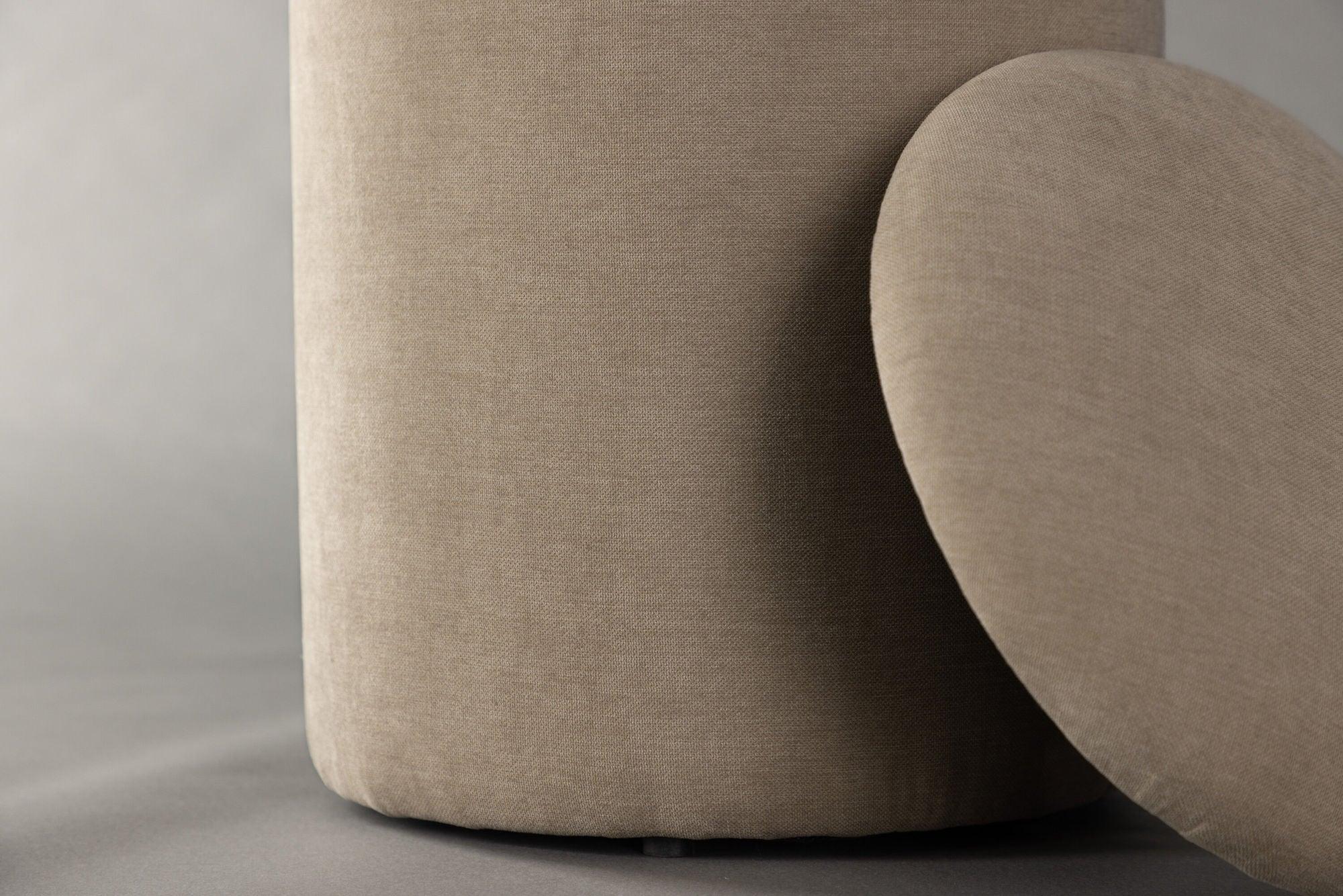 Pouf Limpen aus Leinen Ø32cm - Beige-Pouf-Venture Home-le canapé