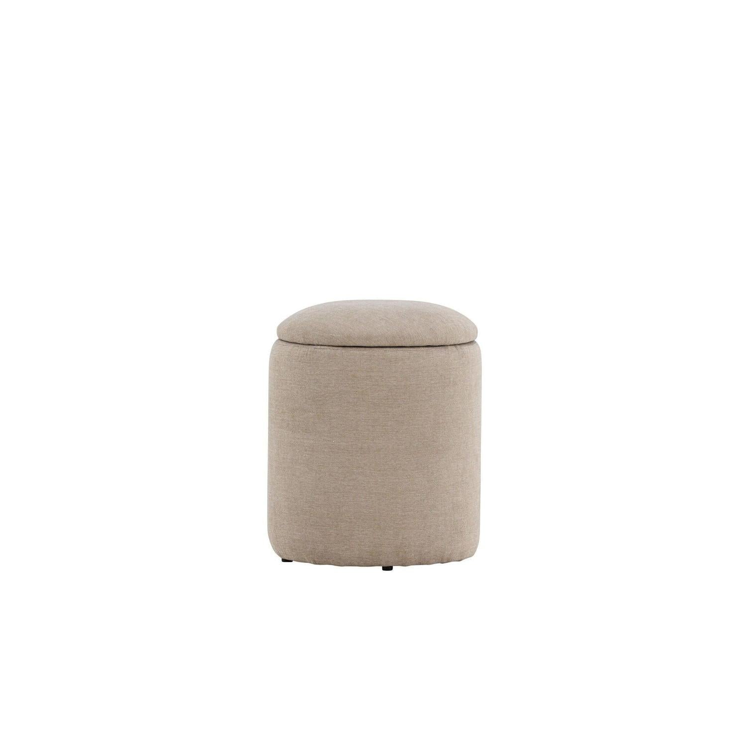 Pouf Limpen aus Leinen Ø32cm - Beige-Poufs-Venture Home-le canapé