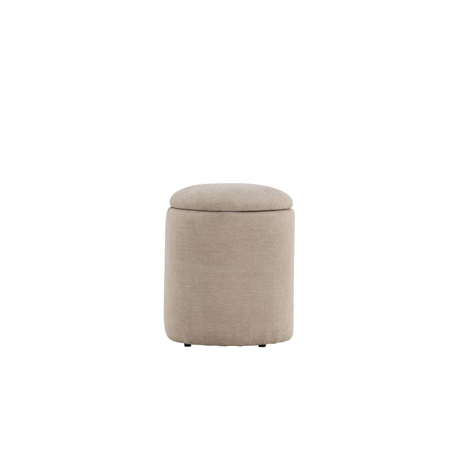 Pouf Limpen aus Leinen Ø32cm - Beige-Poufs-Venture Home-le canapé
