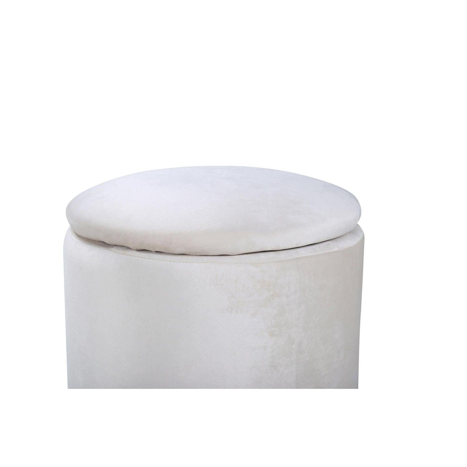 Pouf Limpen aus Samt Ø32cm - Beige-Poufs-Venture Home-le canapé