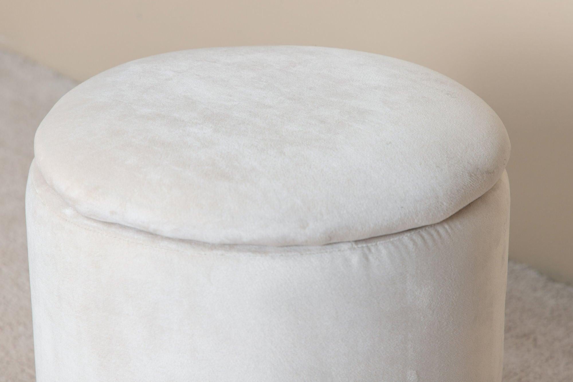 Pouf Limpen aus Samt Ø32cm - Beige-Poufs-Venture Home-le canapé