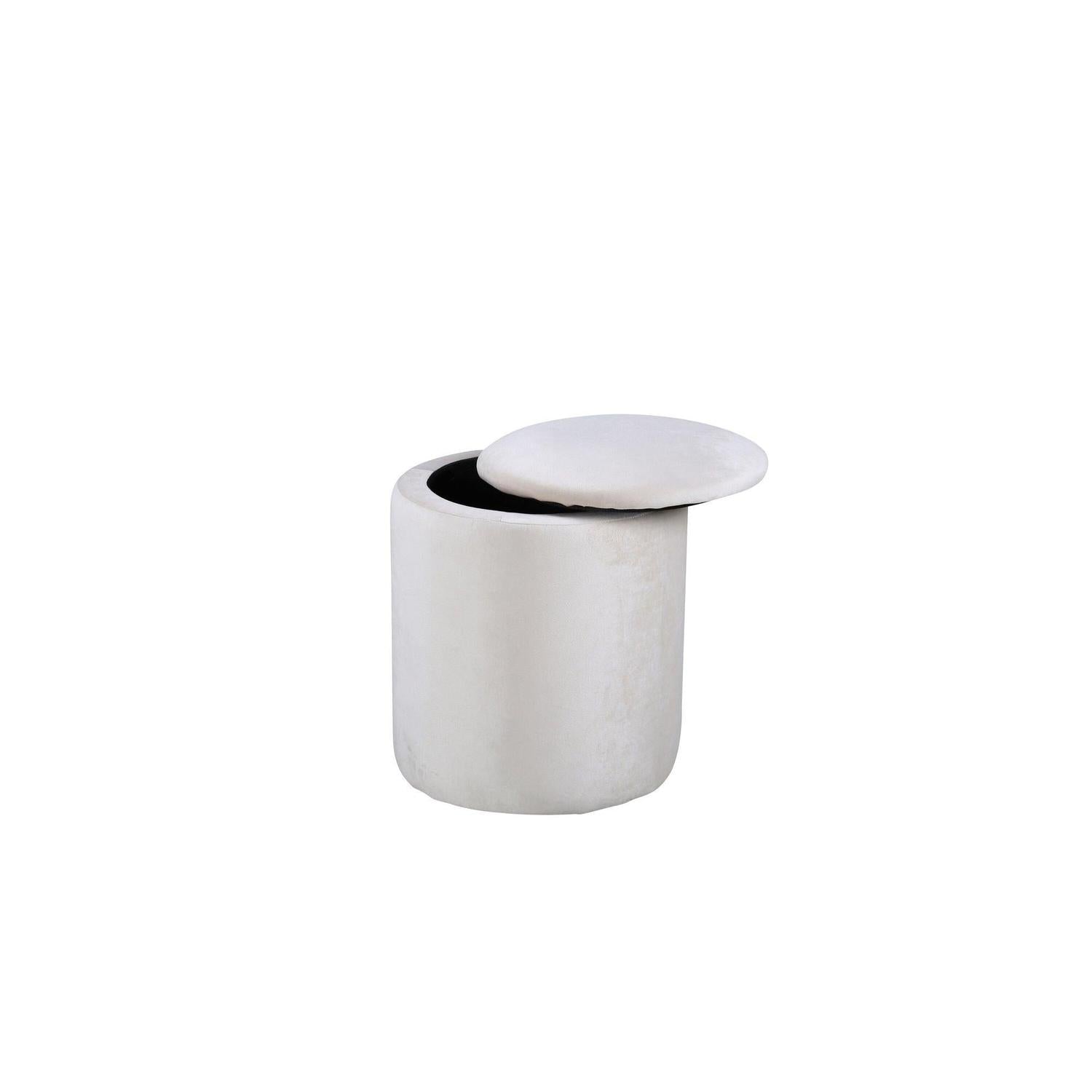 Pouf Limpen aus Samt Ø32cm - Beige-Poufs-Venture Home-le canapé